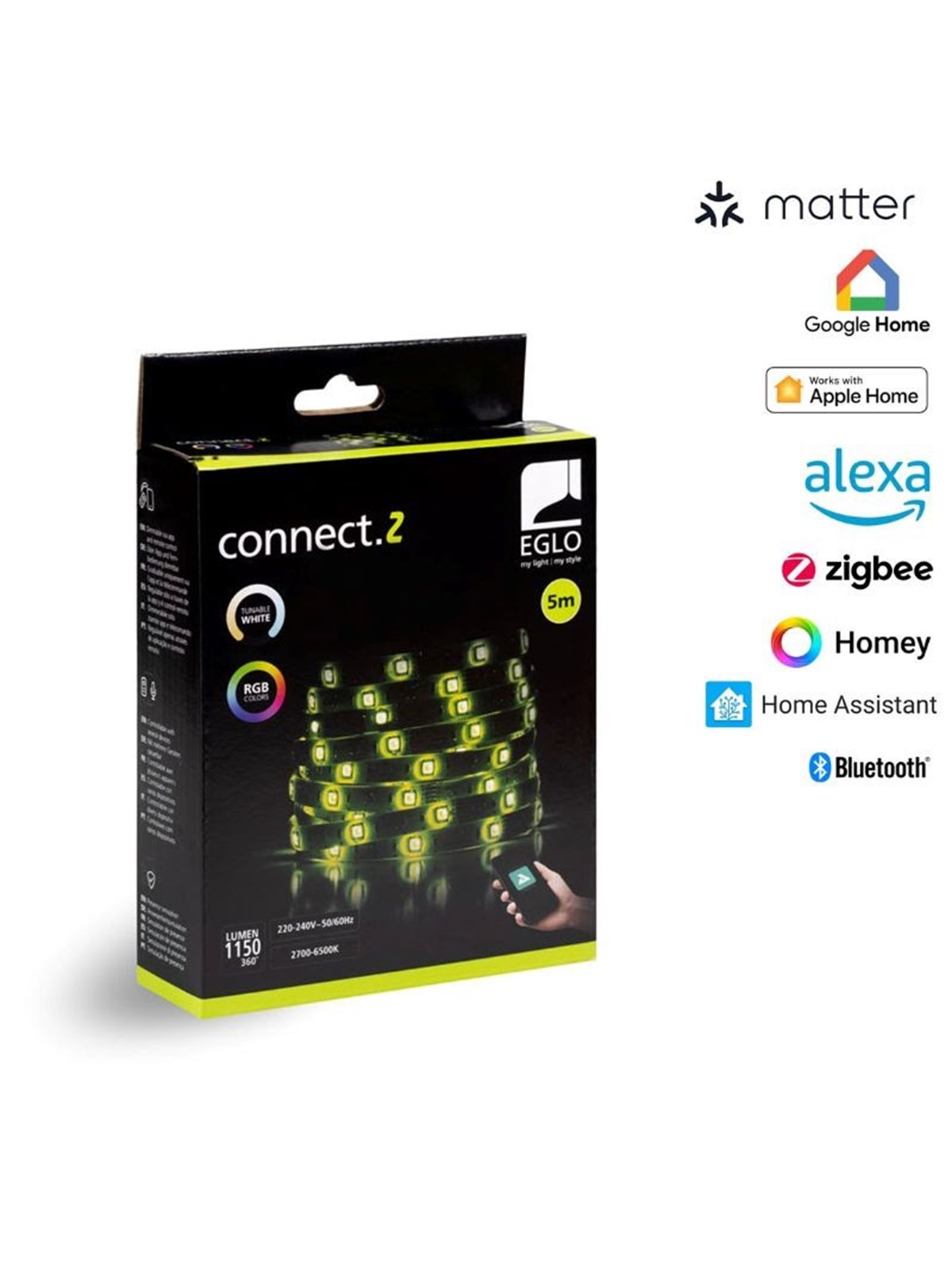 EGLO CONNECT.Z SMART stripe sæt M/FARVER(RGB) OG TUNABLE WHITE, Smart Home