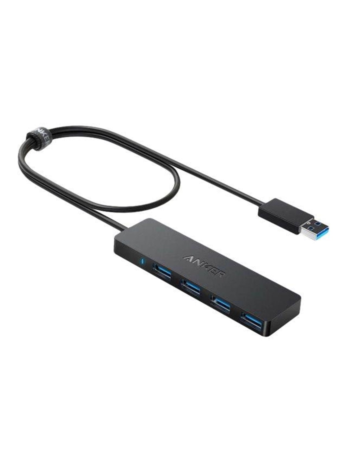 Anker 4-Port Ultra Slim USB3.0 Data Hub - Black USB hub - USB 3.0 - 4 ports - Sort