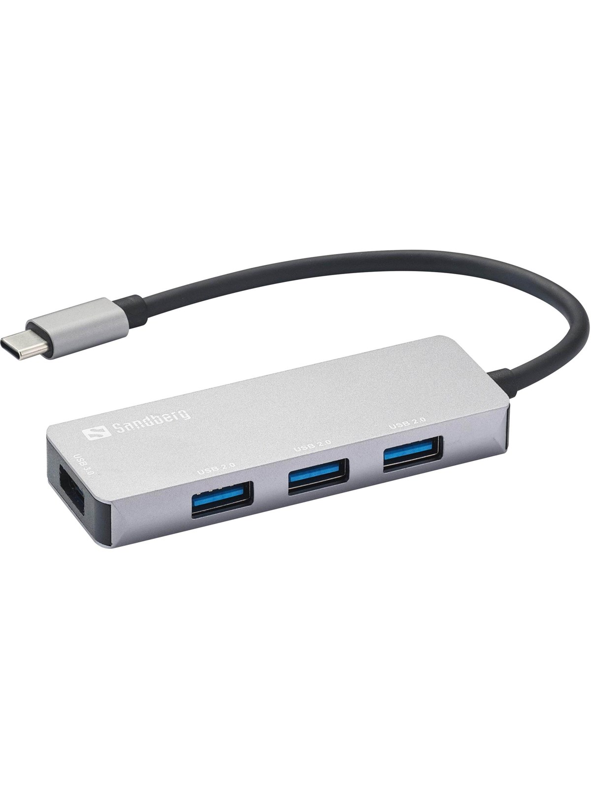 Sandberg 4-Port USB-C Hub USB hub - 4 ports - Grå, Usb Hub
