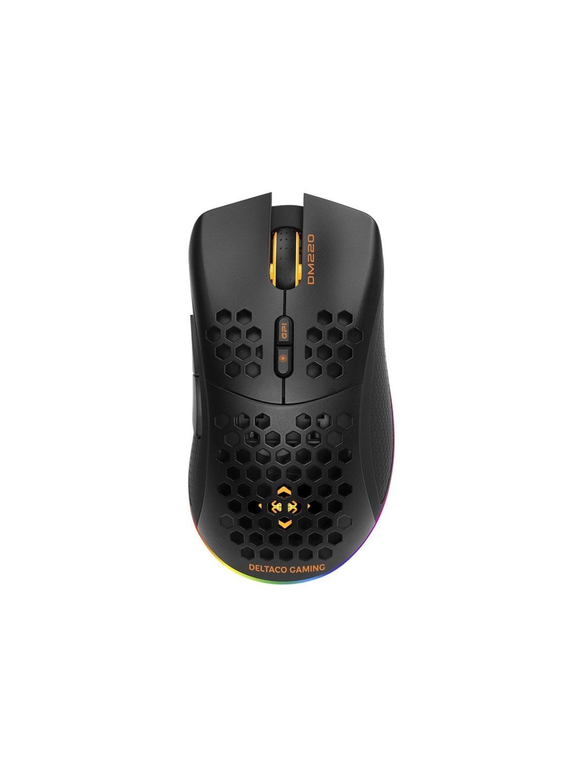 Deltaco GAMING DM220 Wireless ultralight gaming mouse - Mus - 7 knapper - Sort