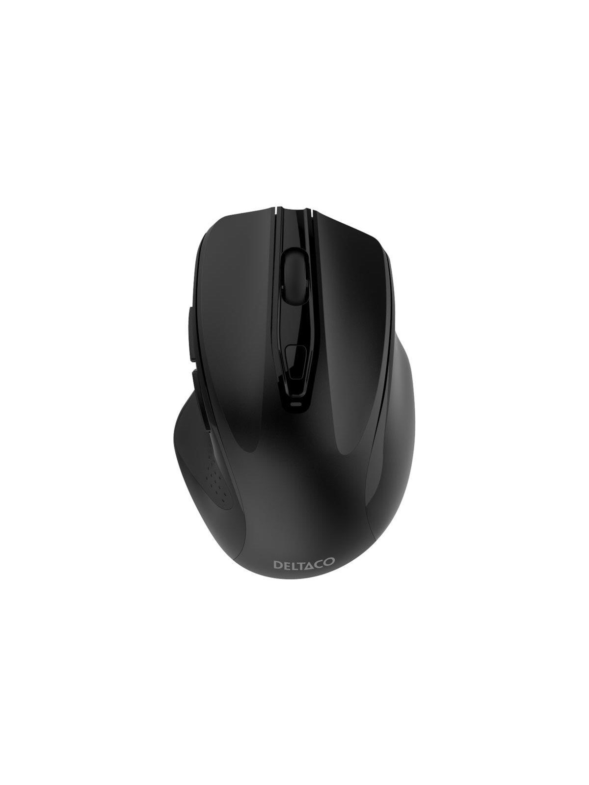 Deltaco OFFICE Wireless Silent Office Mouse - Mus - Optisk - 6 knapper - Sort