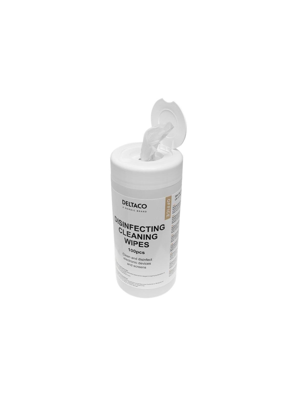 Deltaco OFFICE antibacterial cleaning wipes, Systemtilbehør