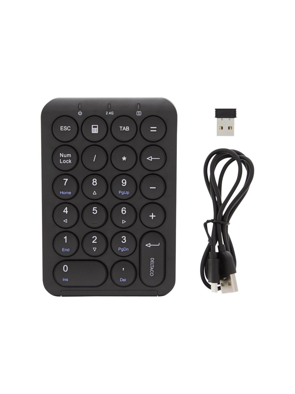Deltaco Wireless Numbered Keypad Black - Numpad - Sort, Tastatur