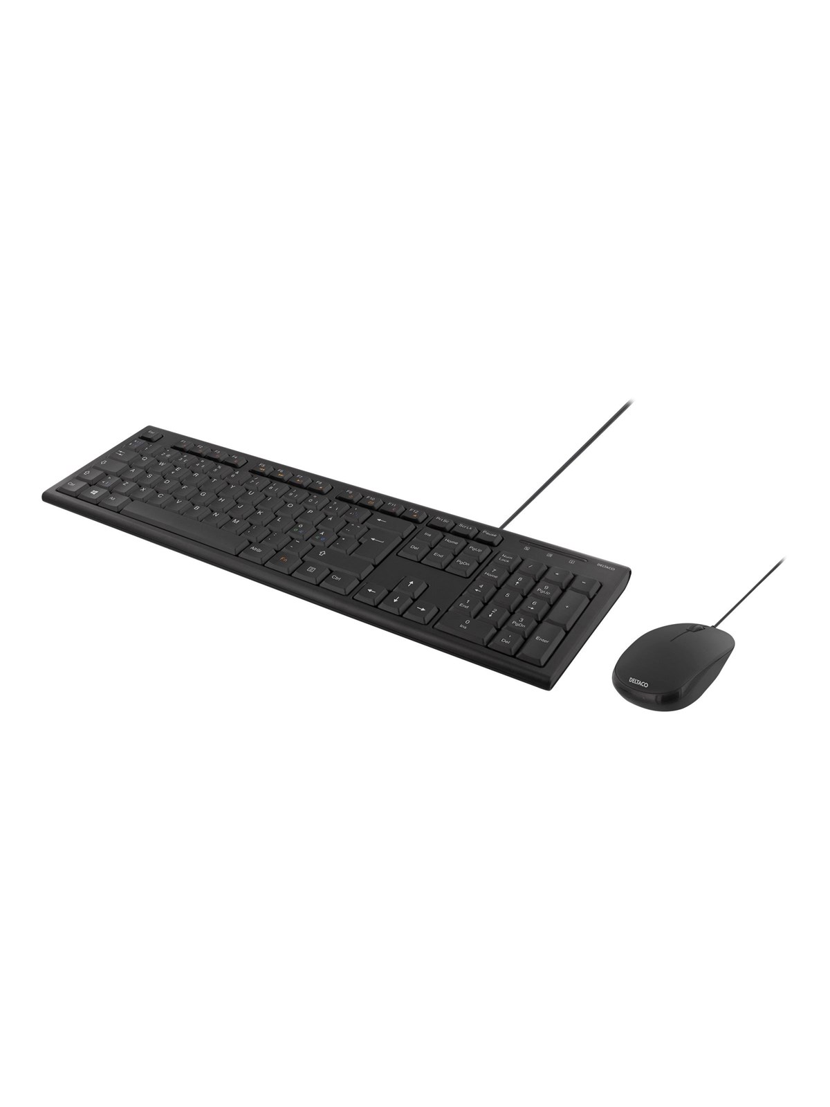 Deltaco Keyboard Kit With Mouse (Nordic) - Tastatur & Mus sæt - Nordisk