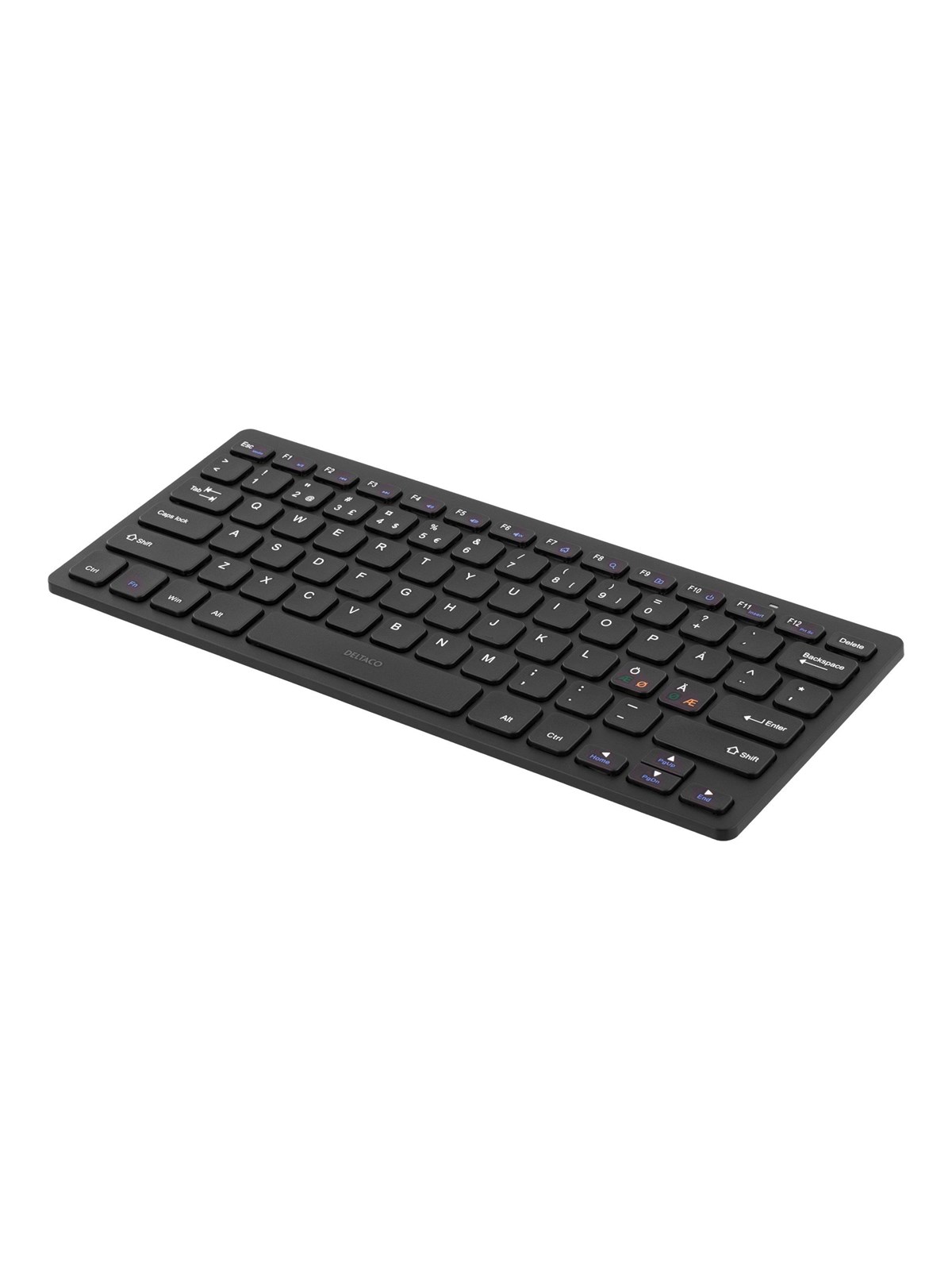 Deltaco Wireless Mini Keyboard Black (Nordic) - Tastatur - Nordisk - Sort