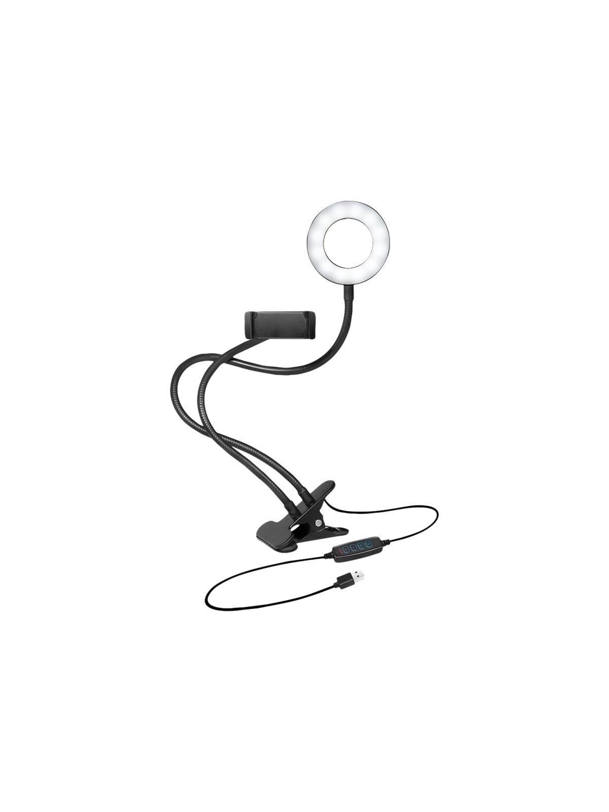 LogiLink Smartphone Ring Light Clamp Mount Ø 8.5 cm, Streamingudstyr