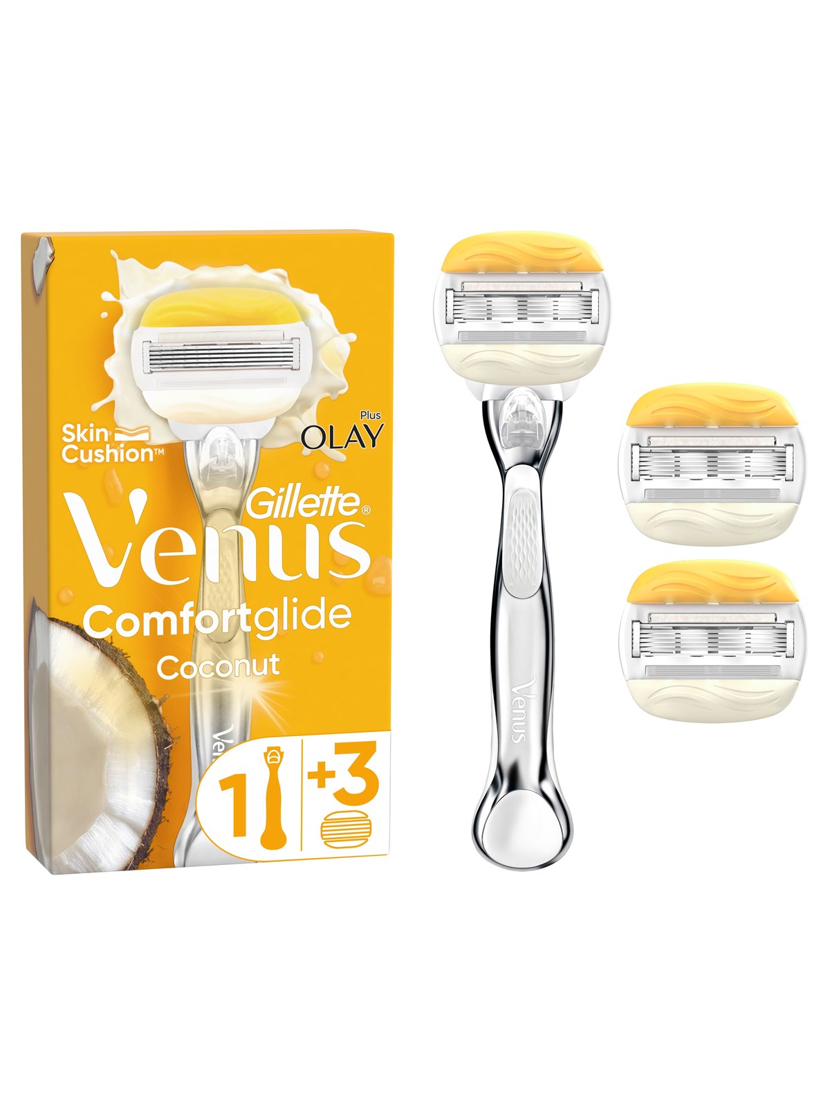 Gillette-Venus Venus Comfortglide-skraber - 3 barberblade, Barbergrej