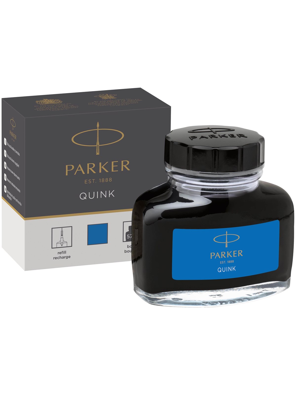 Parker PARKER QUINK-blækflaske, vaskbar blå, 57 ml, Tegneværktøj