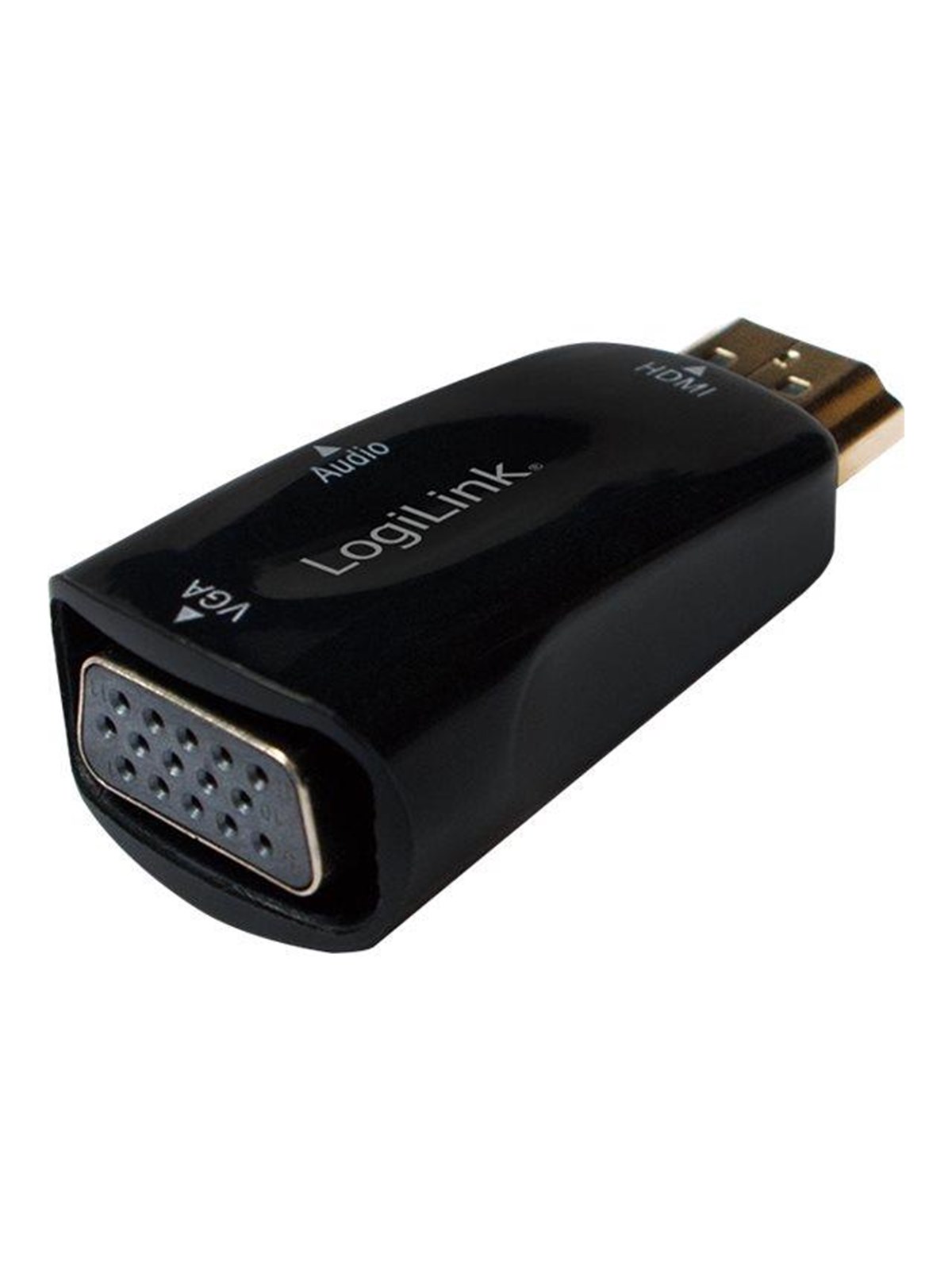 LogiLink HDMI adapter A/M to VGA/F + 3.5 mm/F 1080p black, Skærmkabel