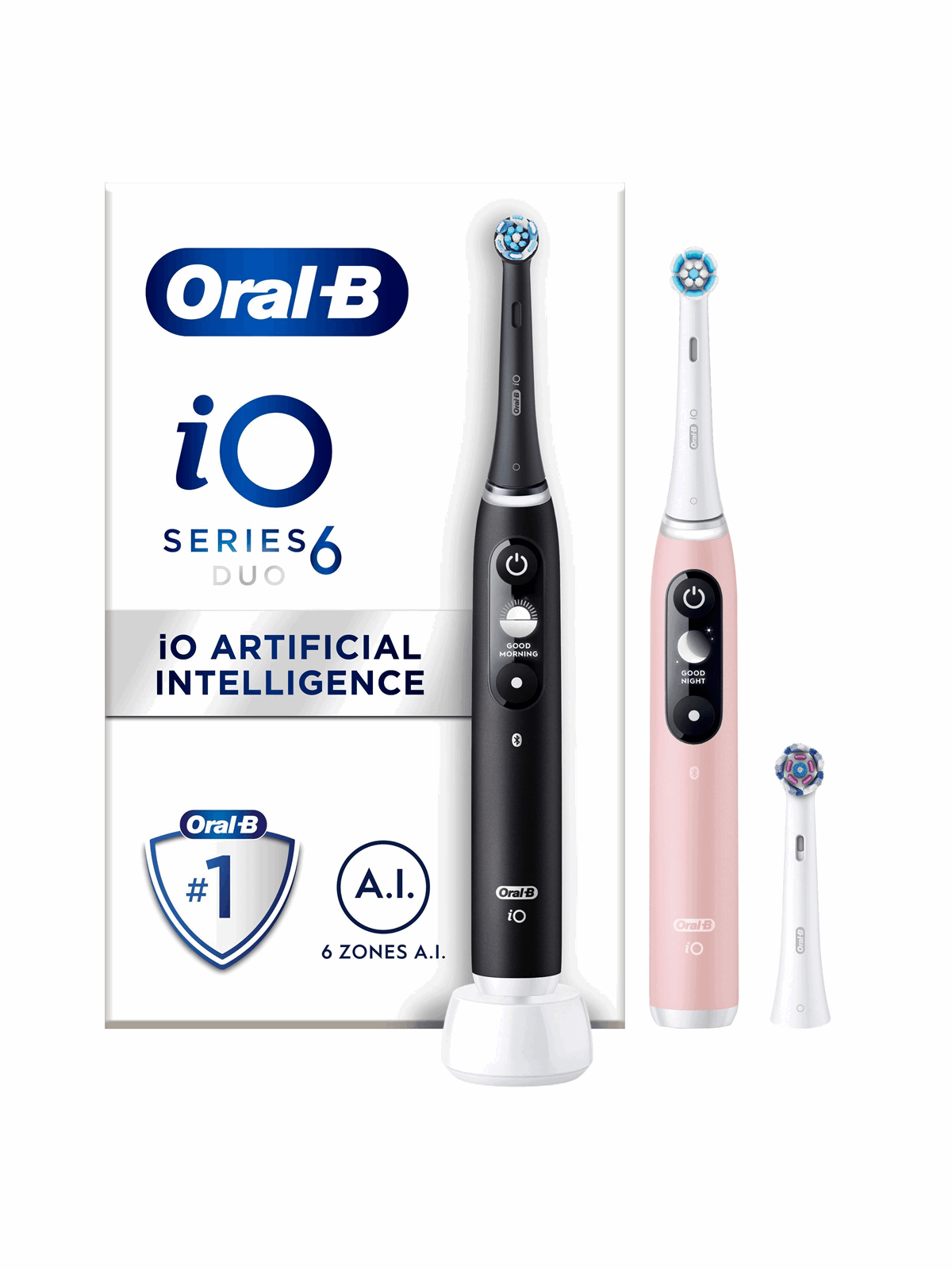 Oral-B Eltandbørste iO6 sort lava/pink sand - 2 håndtag, El Tandbørste