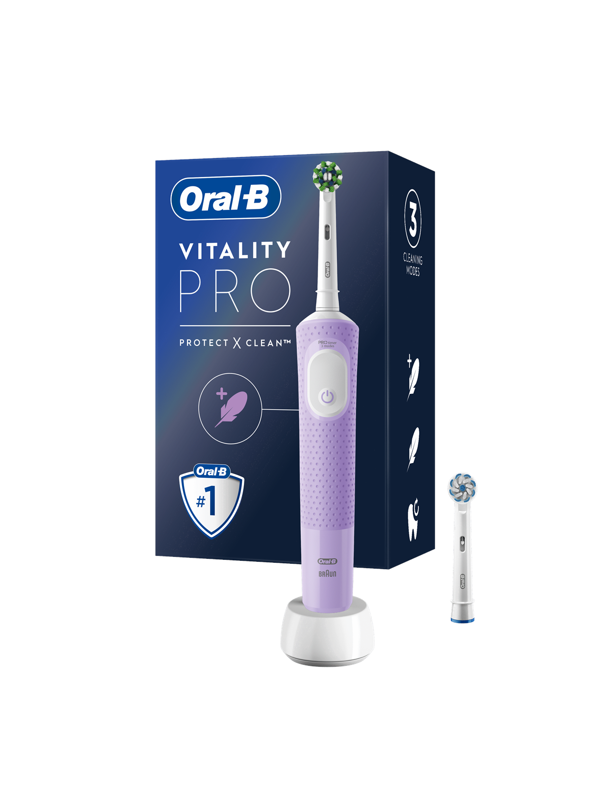 Oral-B Eltandbørste Vitality Pro Lilla + ekstra tandbørstehoved, El Tandbørste