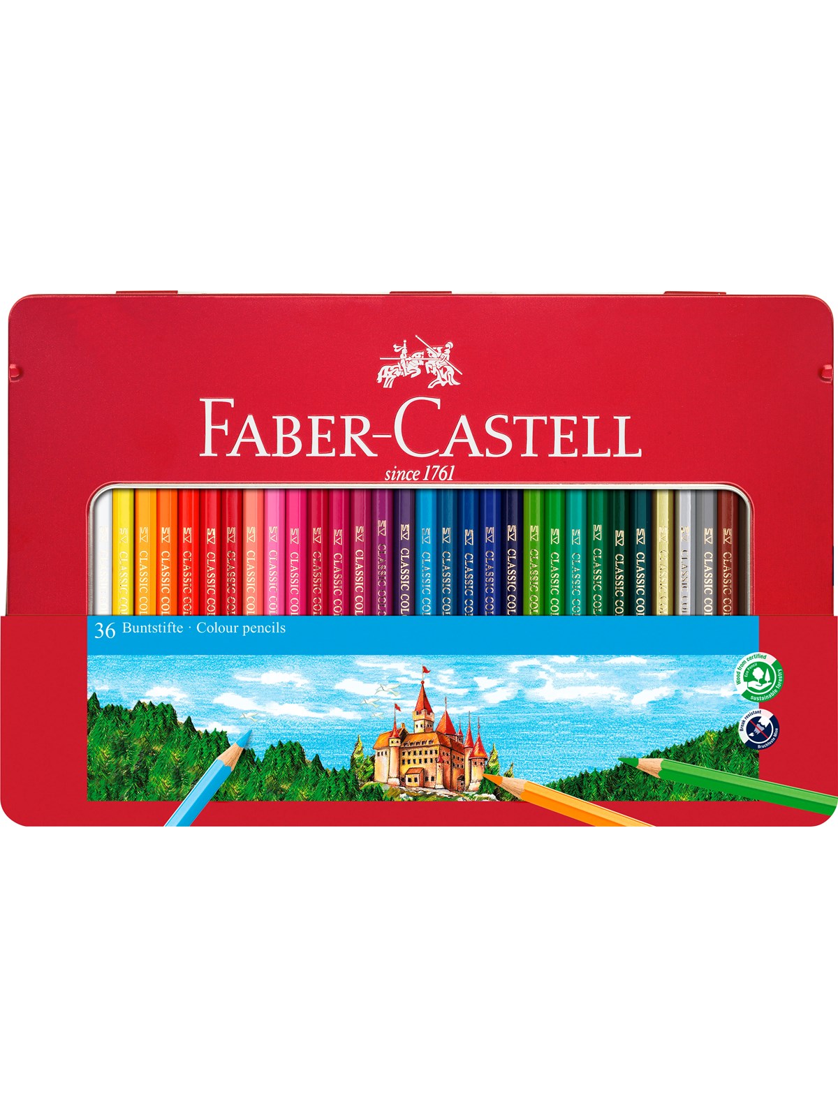Faber-Castell Farveblyant slot 36 ass tin æske, Tegneværktøj