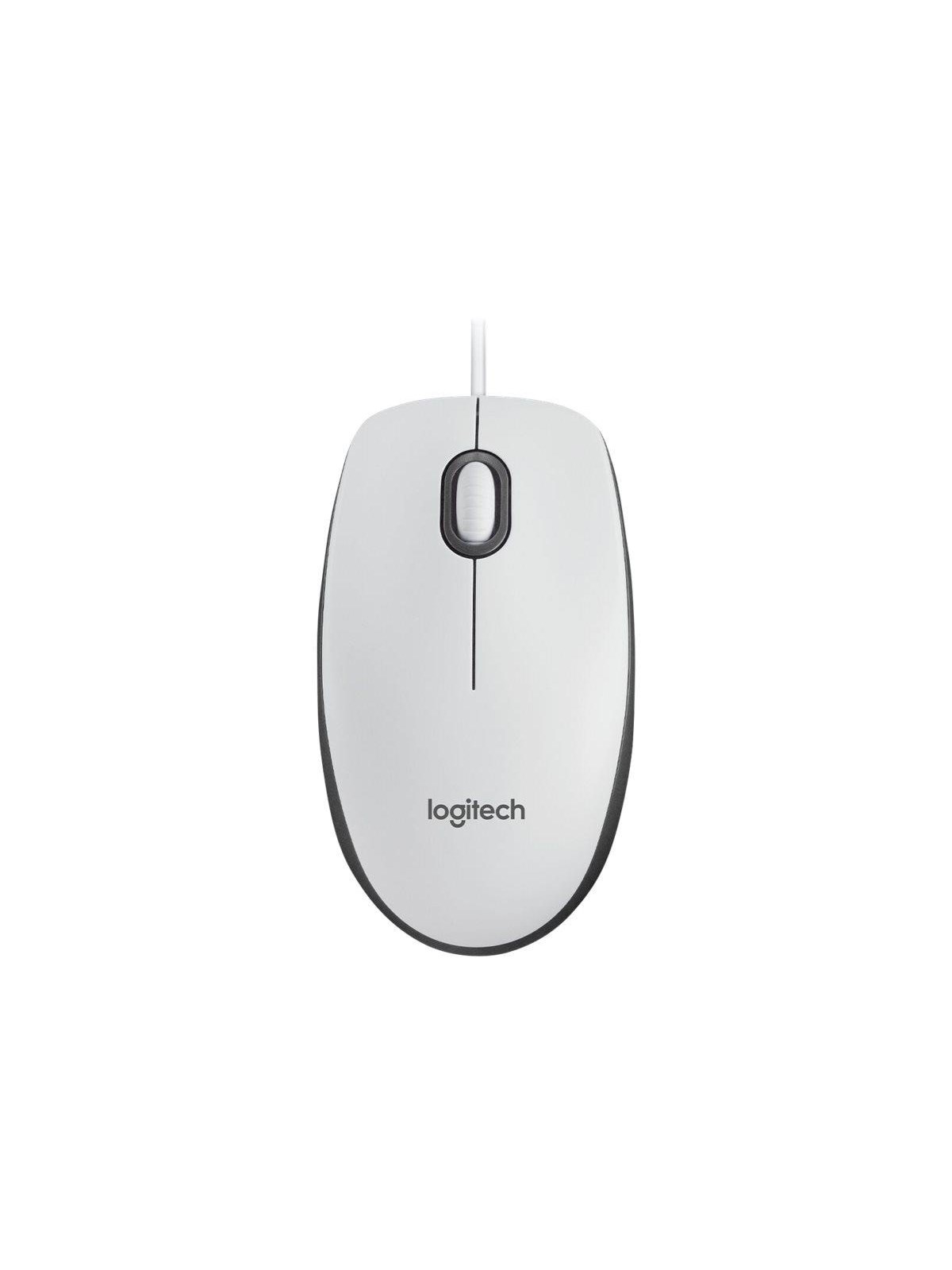 Logitech M100 Optical Mouse - White - Mus - Optisk - 3 knapper - Hvid, Mus