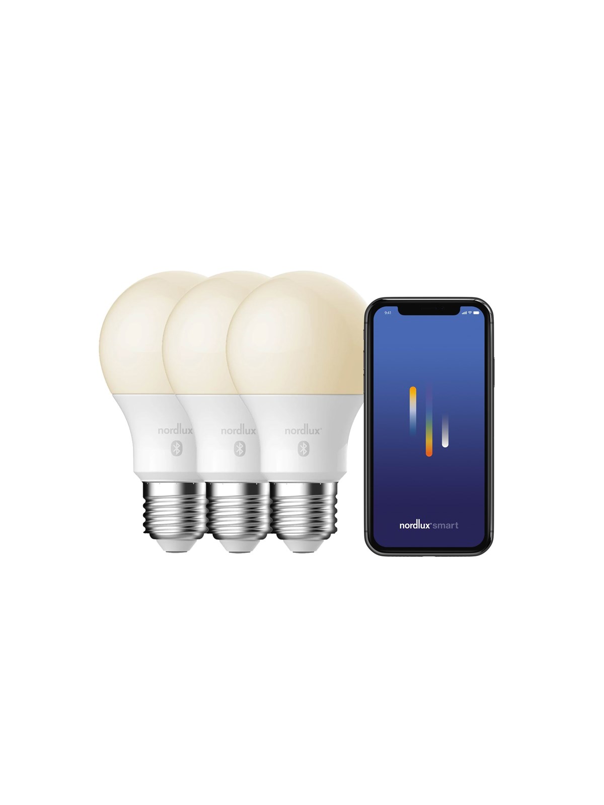 Nordlux Smart E27 Pære, 2200-6500K, Frostet - 3-pak, Smart Home