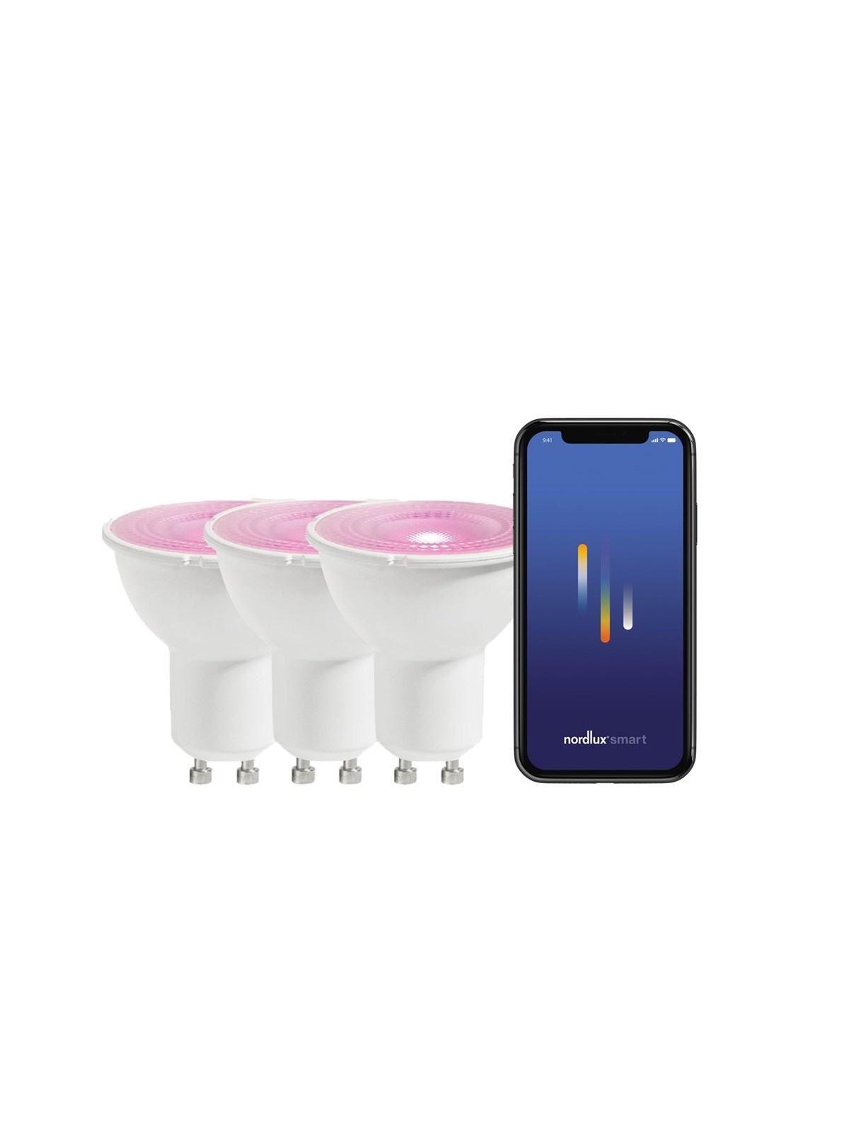 Nordlux Smart GU10 Pære, 2200-6500K+RGB, Hvid - 3-pak, Smart Home