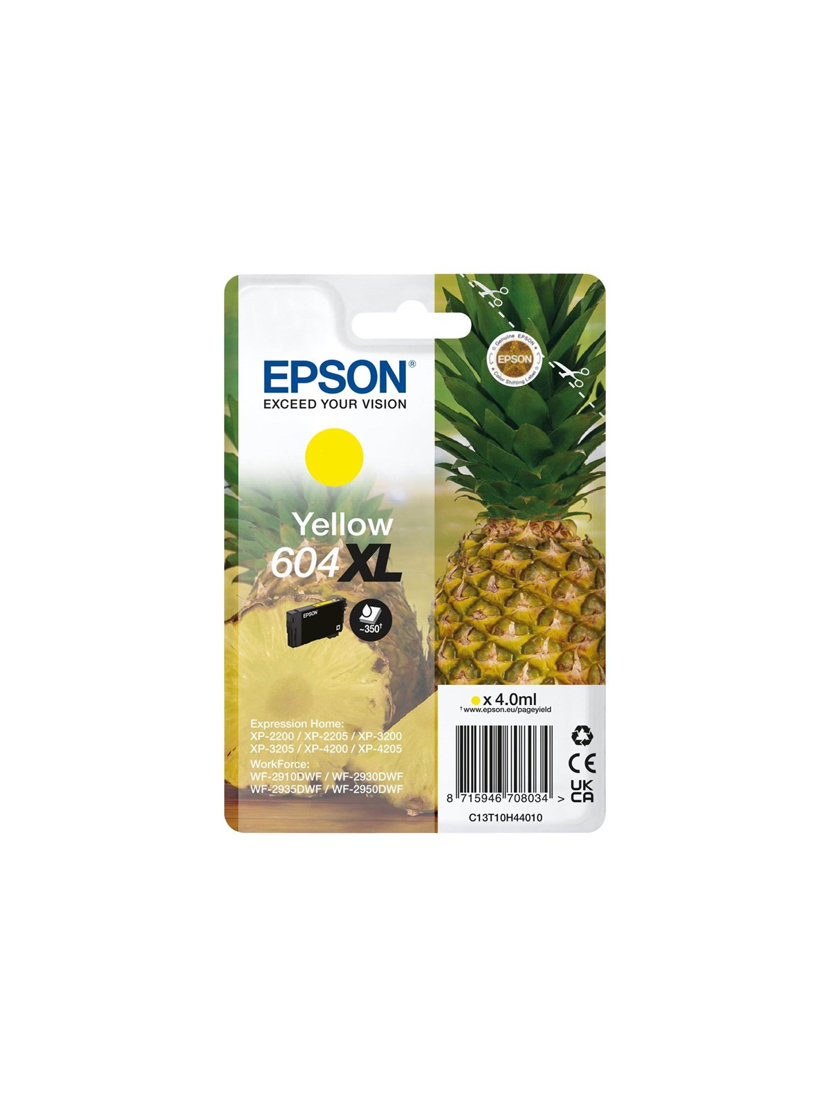 Epson 604XL Singlepack - XL - yellow - original - ink cartridge, Printerpatron Og Toner