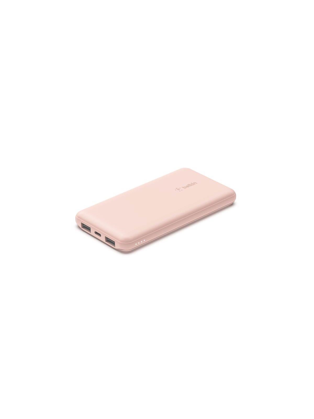 Belkin 10K Power Bank w/USB-C 15W - Rose Gold Powerbank - Pink - 10000 mAh