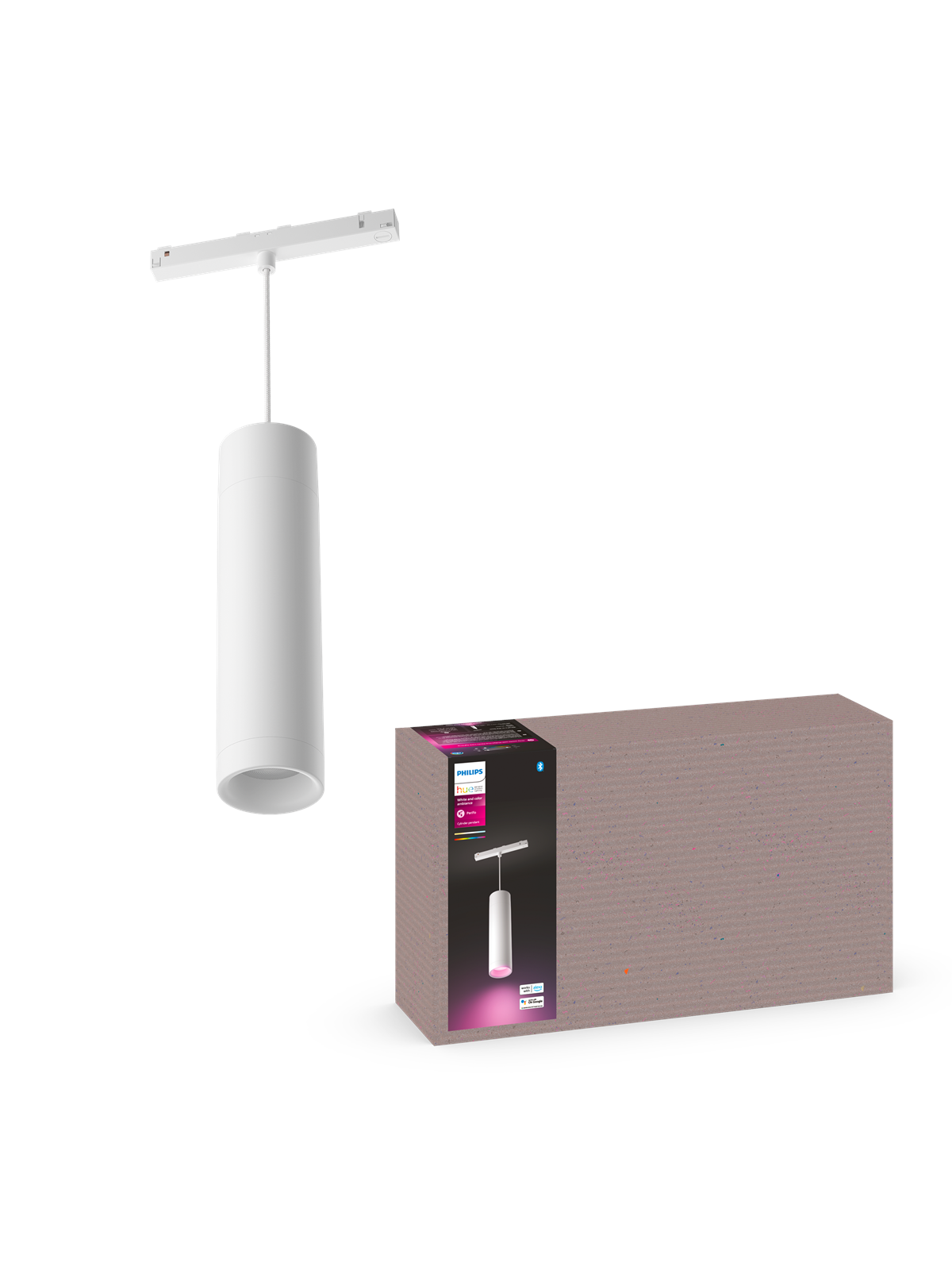 Philips Hue Perifo Loft Pendel Cylinder Lampe - Hvid, Smart Home