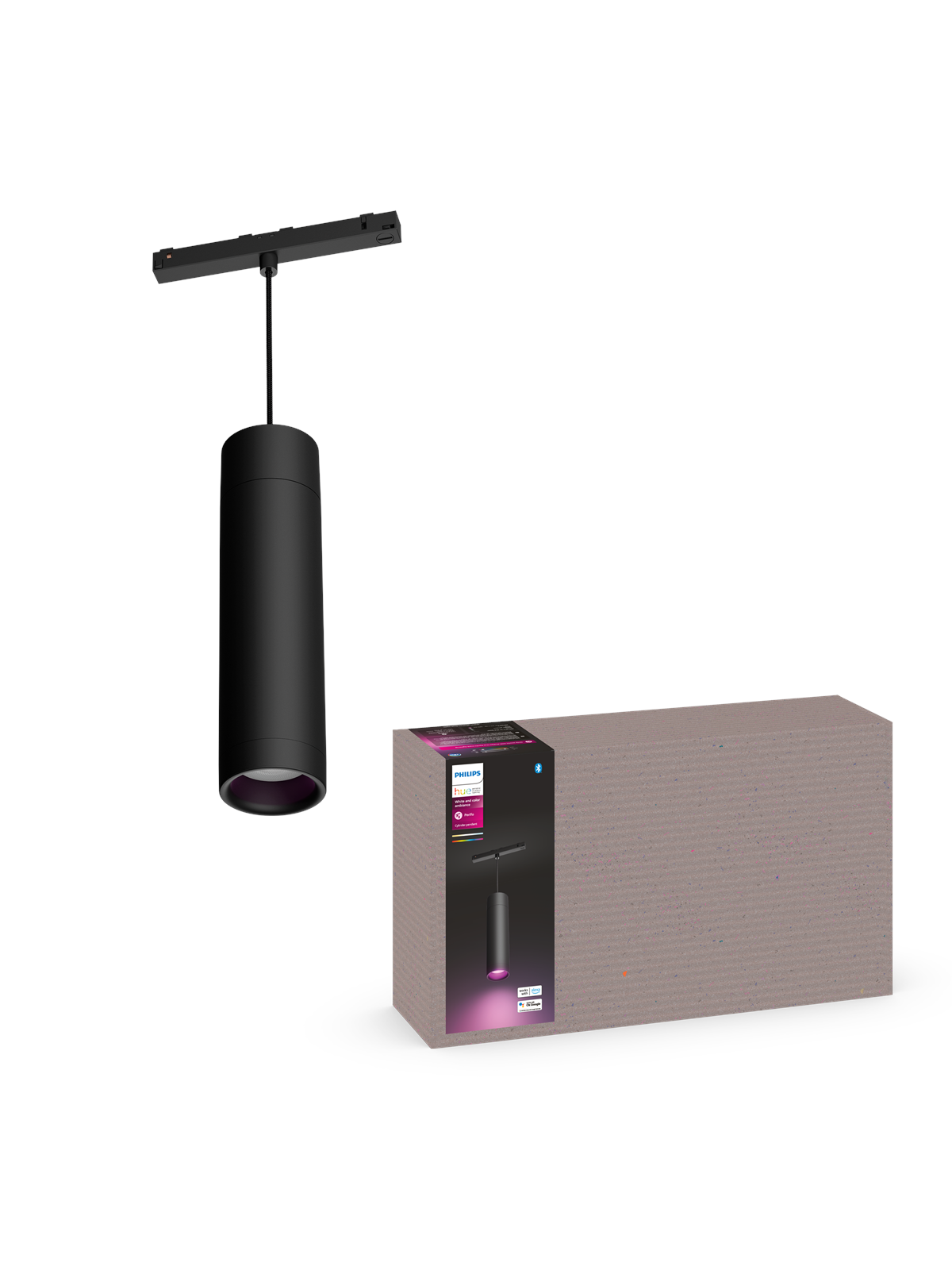 Philips Hue Perifo Loft Pendel Cylinder Lampe - Sort, Smart Home