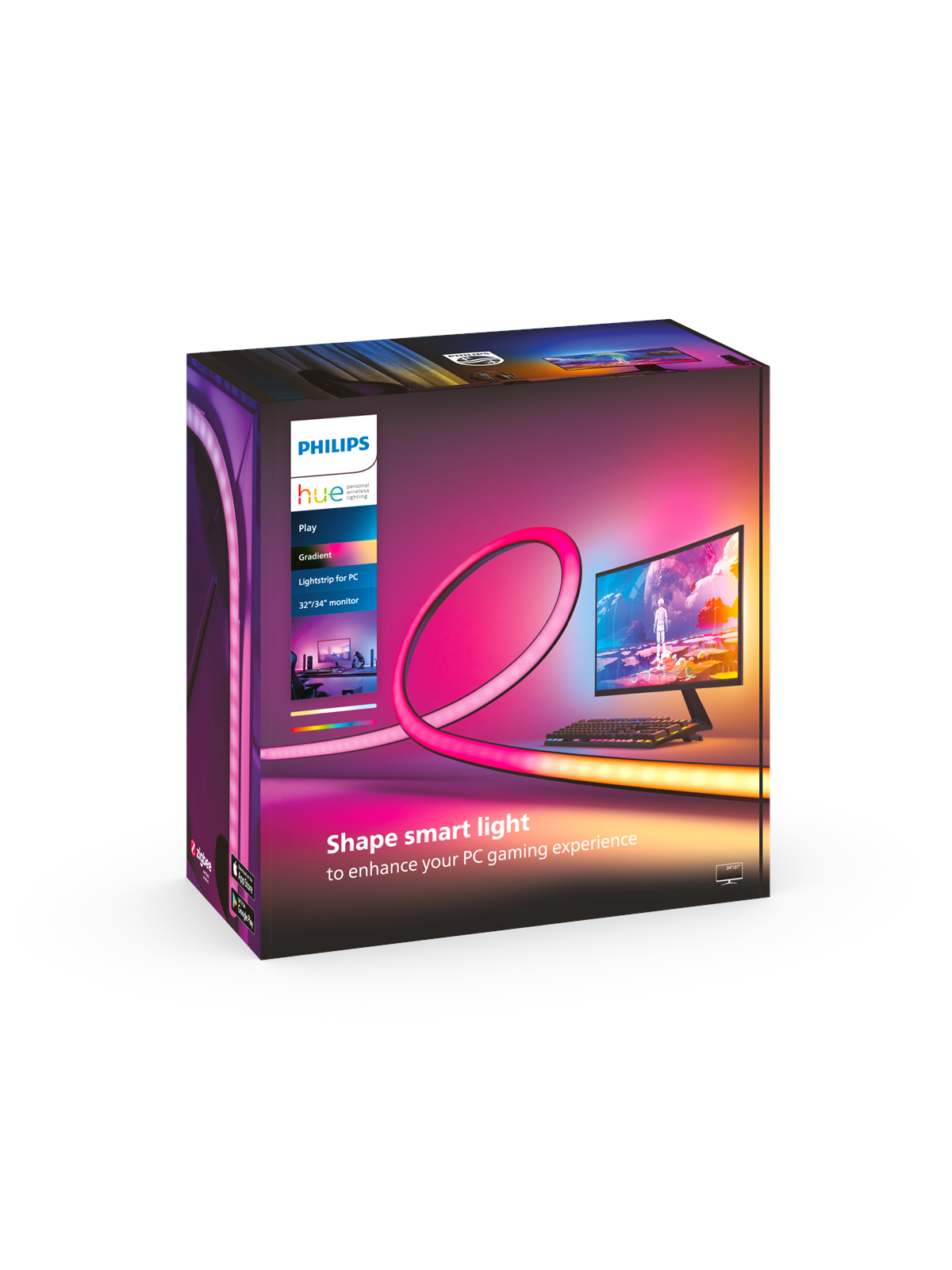 Philips Hue Play Gradient PC Lysstrip 32-34" + Hue Bridge, Smart Home