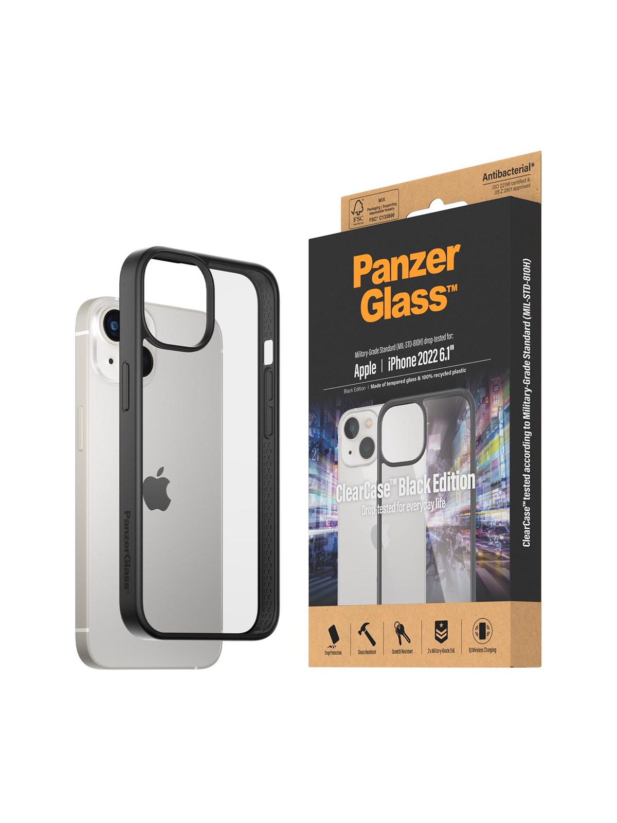 PanzerGlass ClearCase Apple iPhone 14 | 13 | Black, Mobilcover