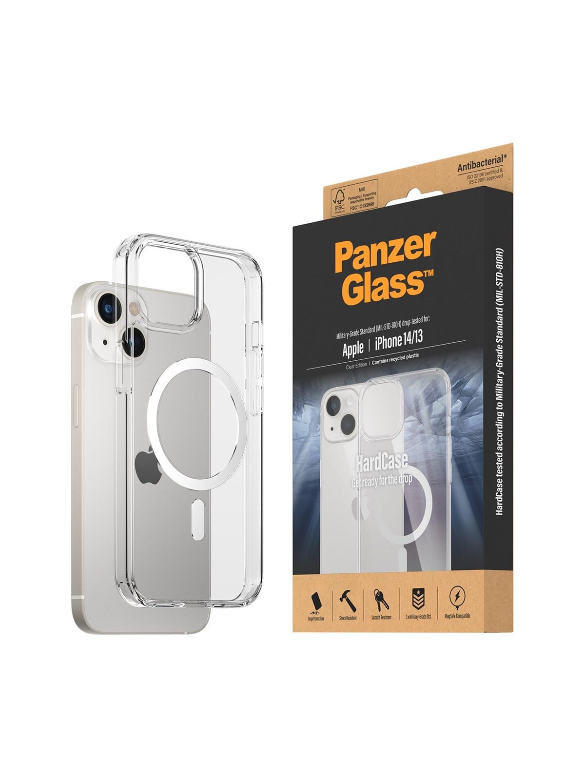 PanzerGlass HardCase MagSafe Compatible Apple iPhone 14 | 13 | Clear, Mobilcover