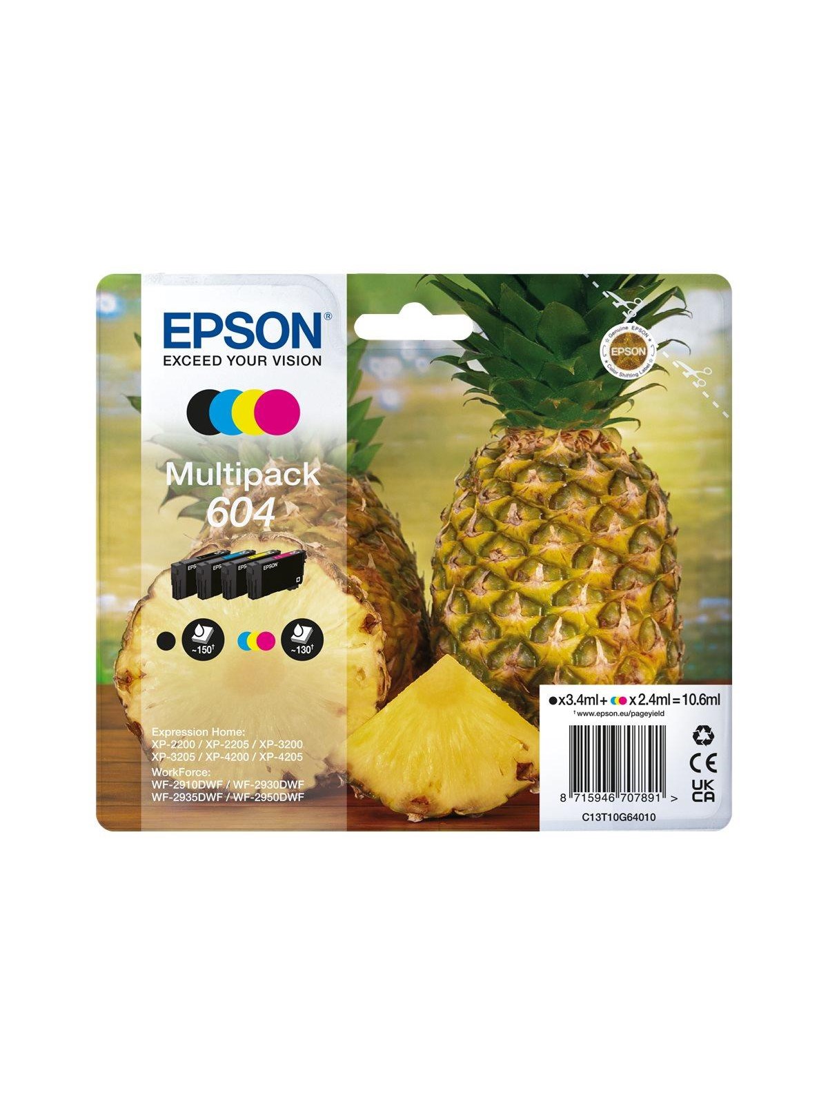Epson 604 Multipack (Black Yellow Cyan Magenta) Ink, Printerpatron Og Toner