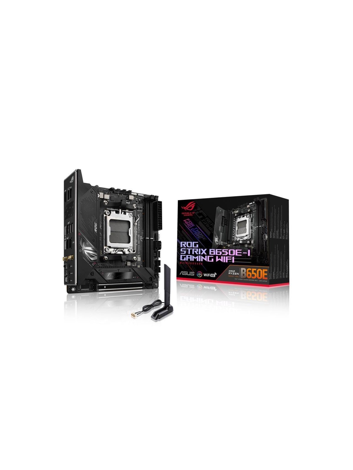 ASUS ROG STRIX B650E-I GAMING WIFI Bundkort - AMD B650 - AMD AM5 socket - DDR5 RAM - Mini-ITX
