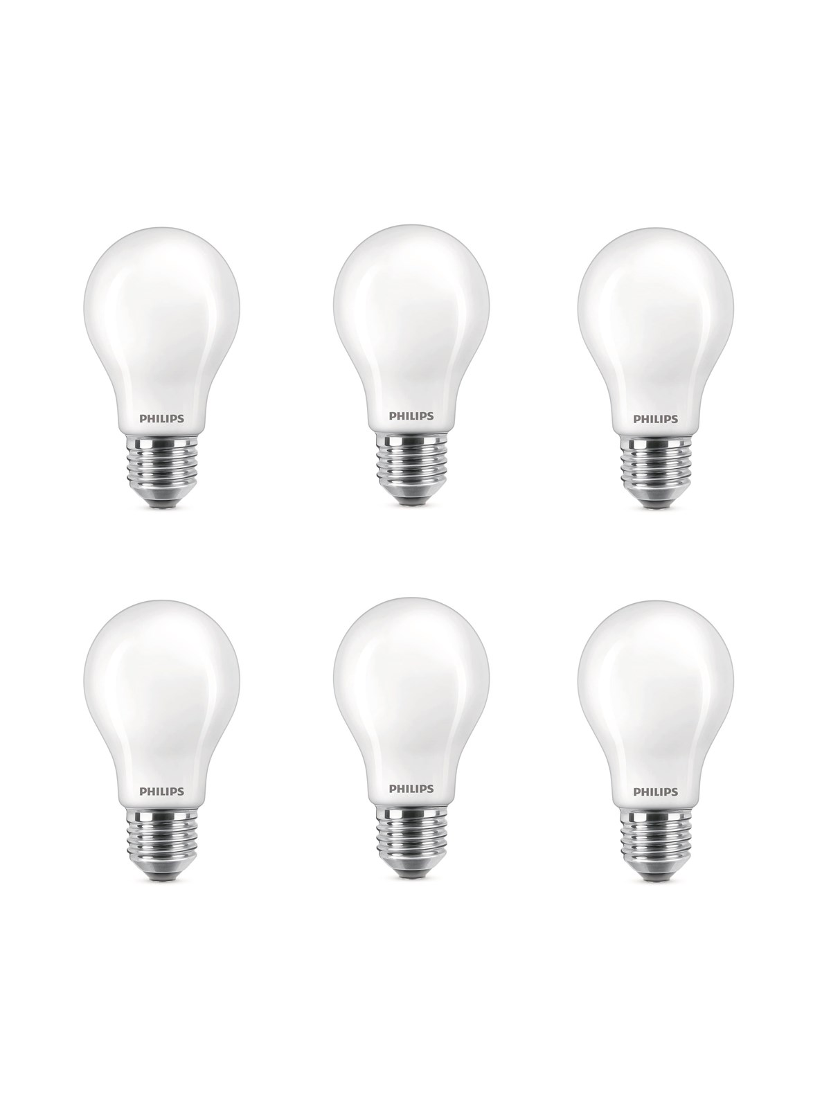 Philips LED pære Classic 7W/827 (60W) mat 6-pak E27, Lyskilde