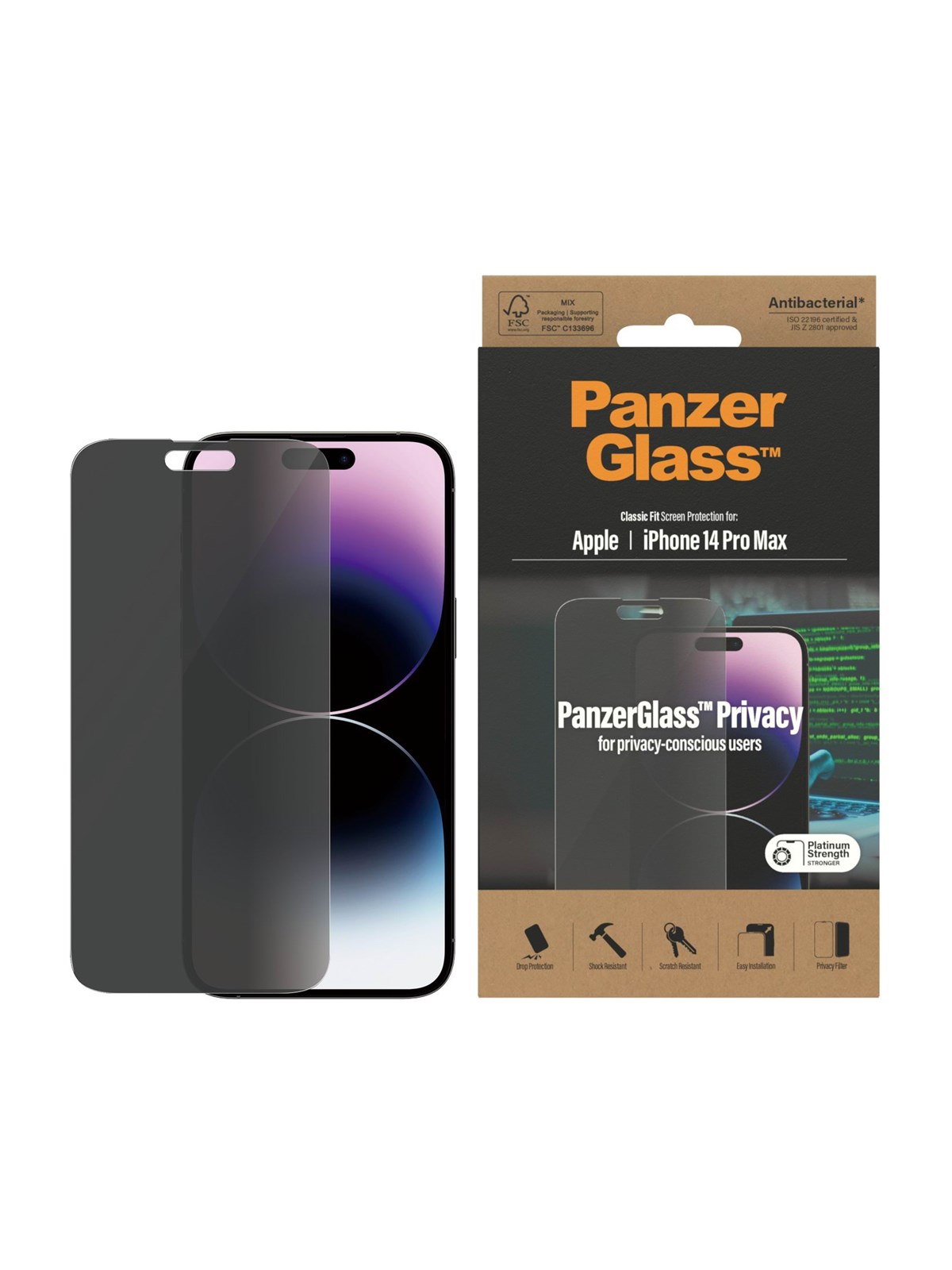 PanzerGlass Privacy Screen Protector Apple iPhone 14 Pro Max | Classic Fit