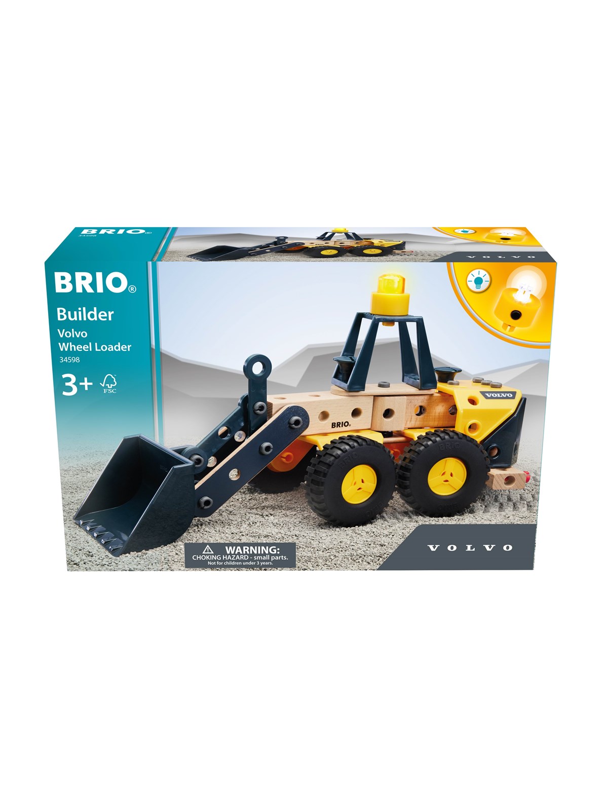 Brio 34598 Builder Volvo Wheel Loader, Kreativt Legetøj