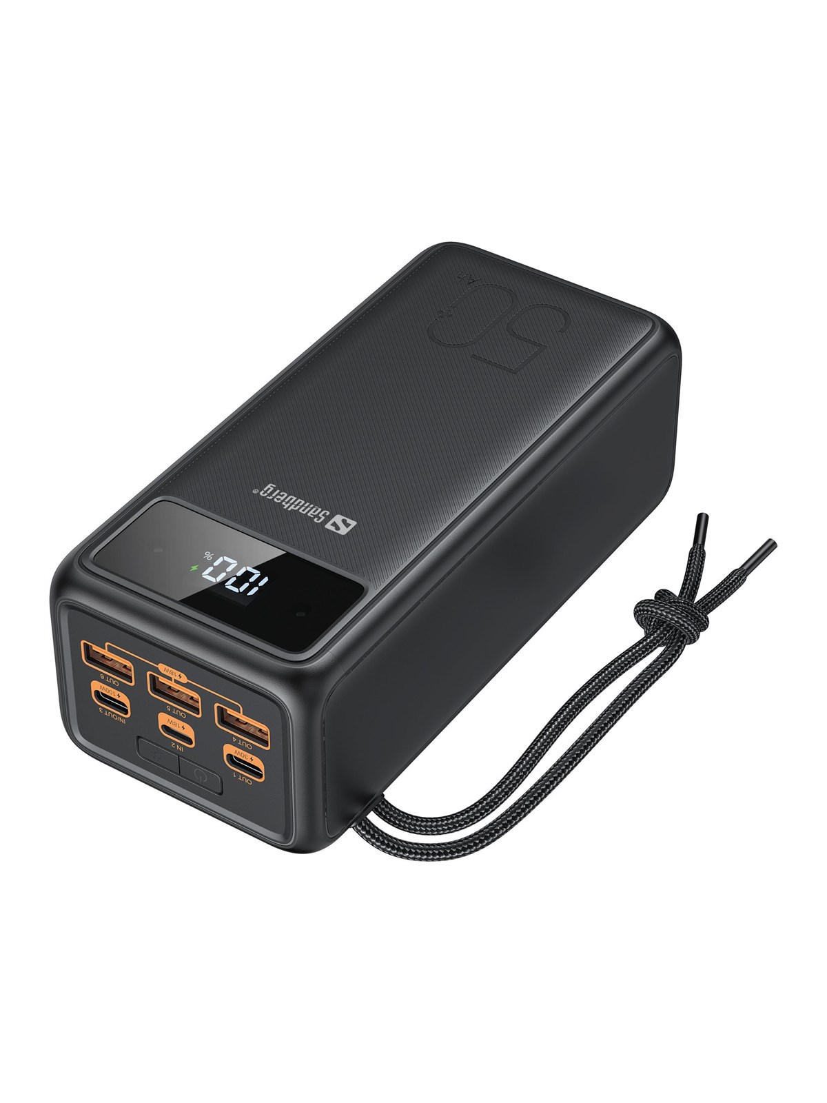 Sandberg Powerbank USB-C PD 130W 50000 mAh Powerbank - Sort - 50000 mAh