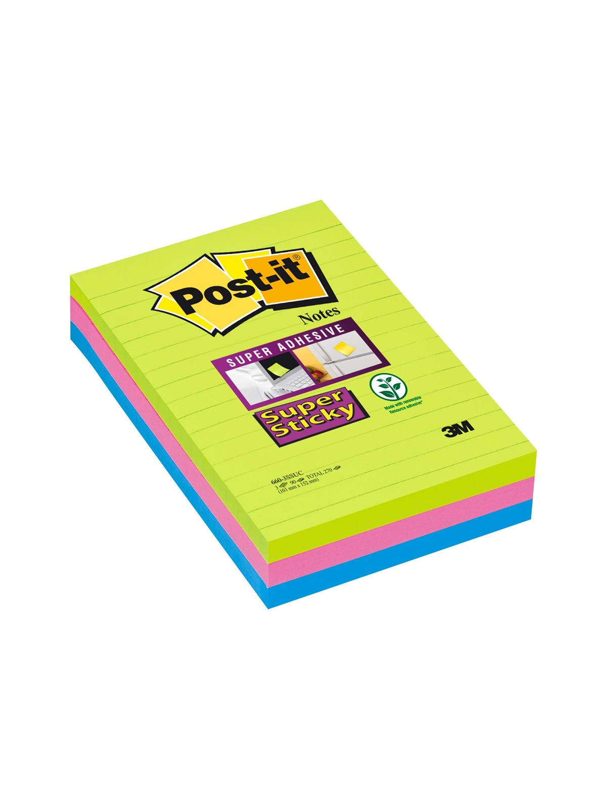 3M Post-it Super Sticky 660-3SSUC, Notesbog