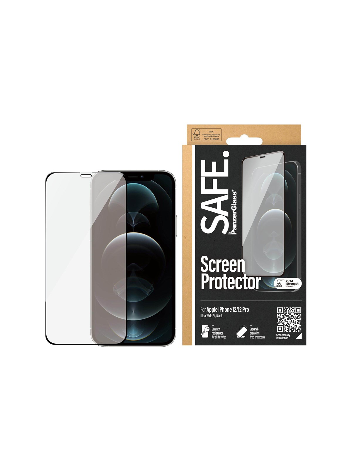SAFE by PanzerGlass Screen Protector Apple iPhone 12 | 12 Pro | Edge-to-Edge