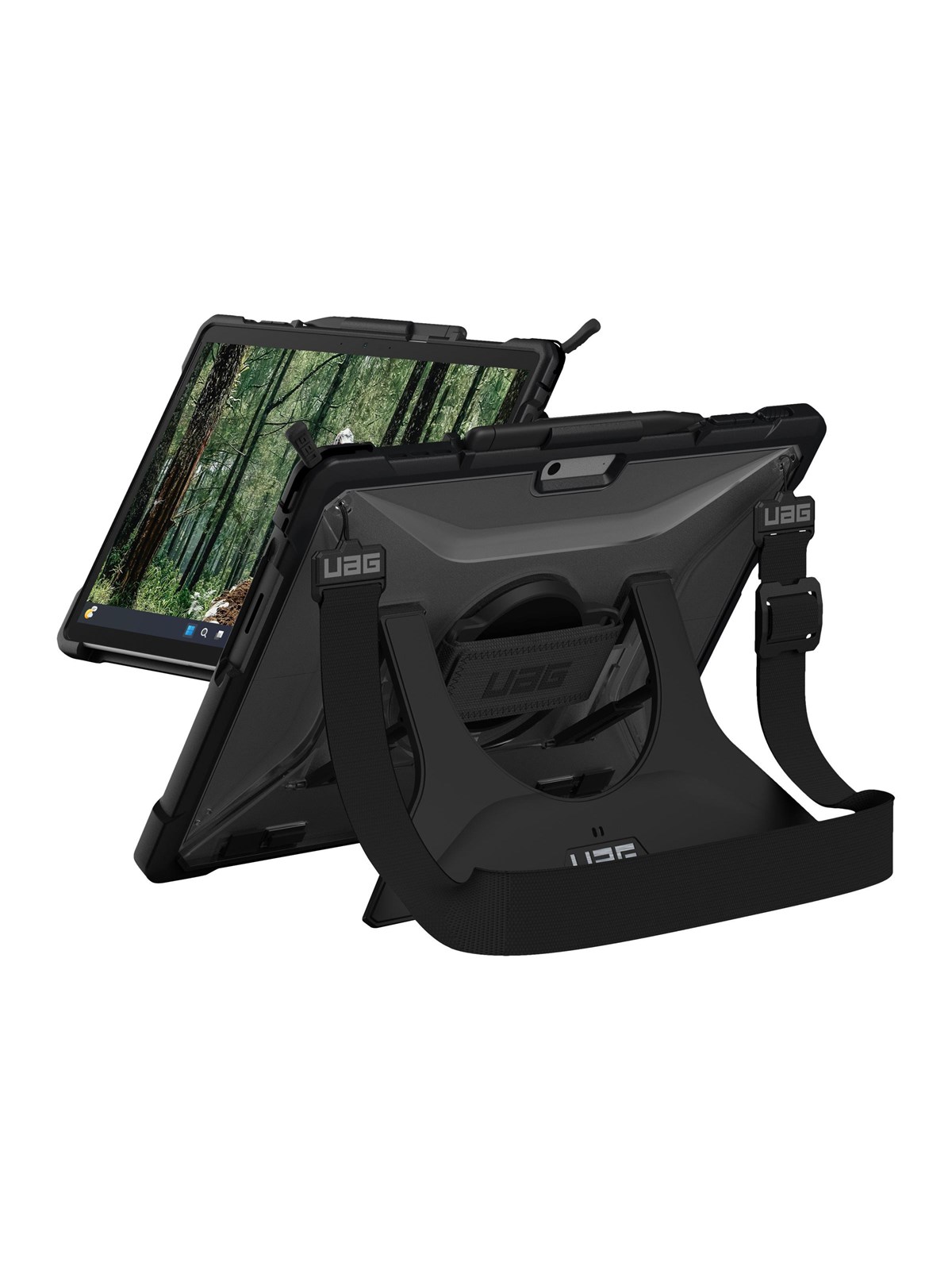 UAG Plasma Series Rugged Case for Surface Pro 9 - Plasma Series w/ Handstrap and Shoulder Strap- Clear