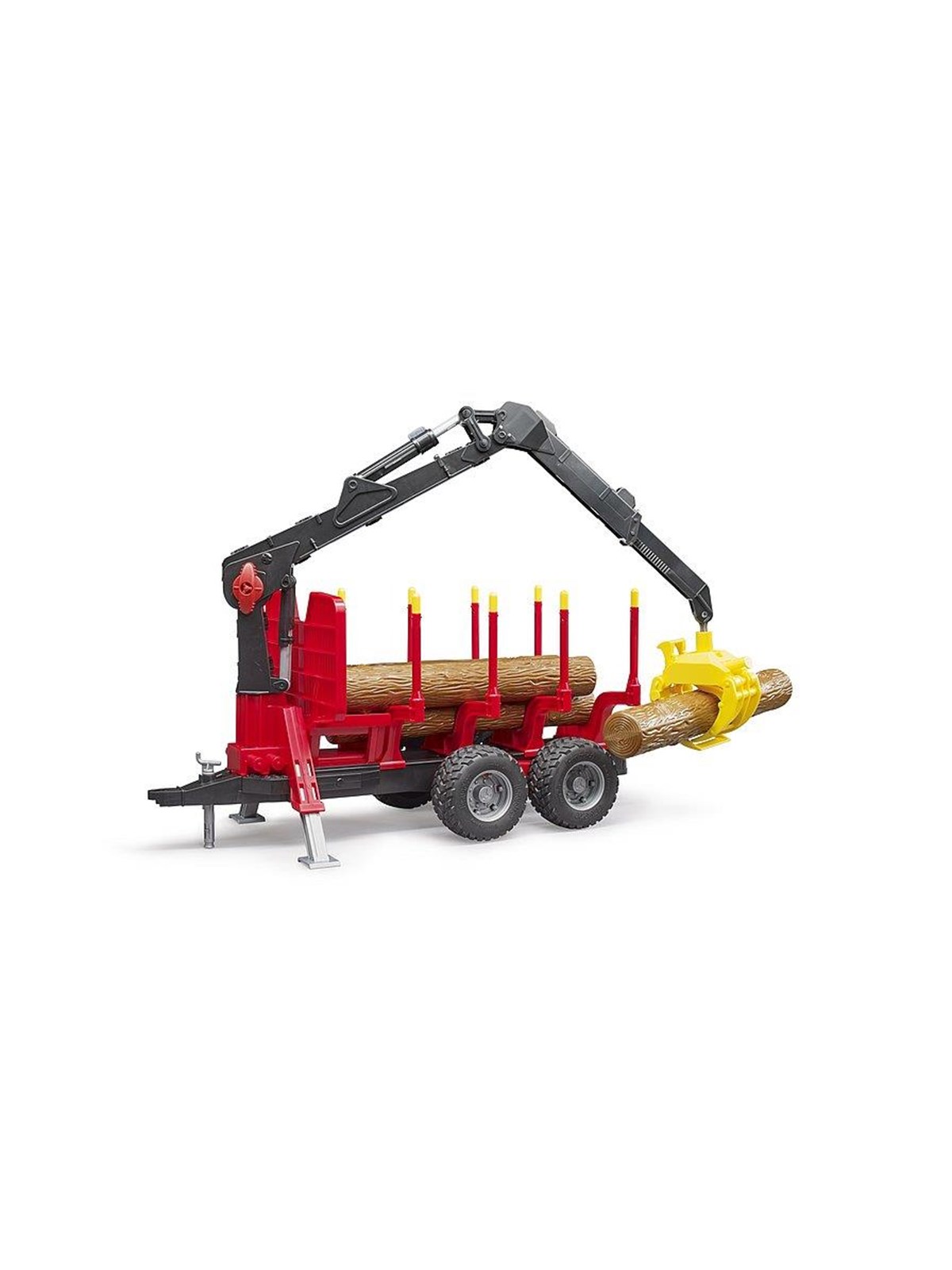 Bruder Forestry trailer with loading crane, 4 trunks and grab, Legetøjsbil