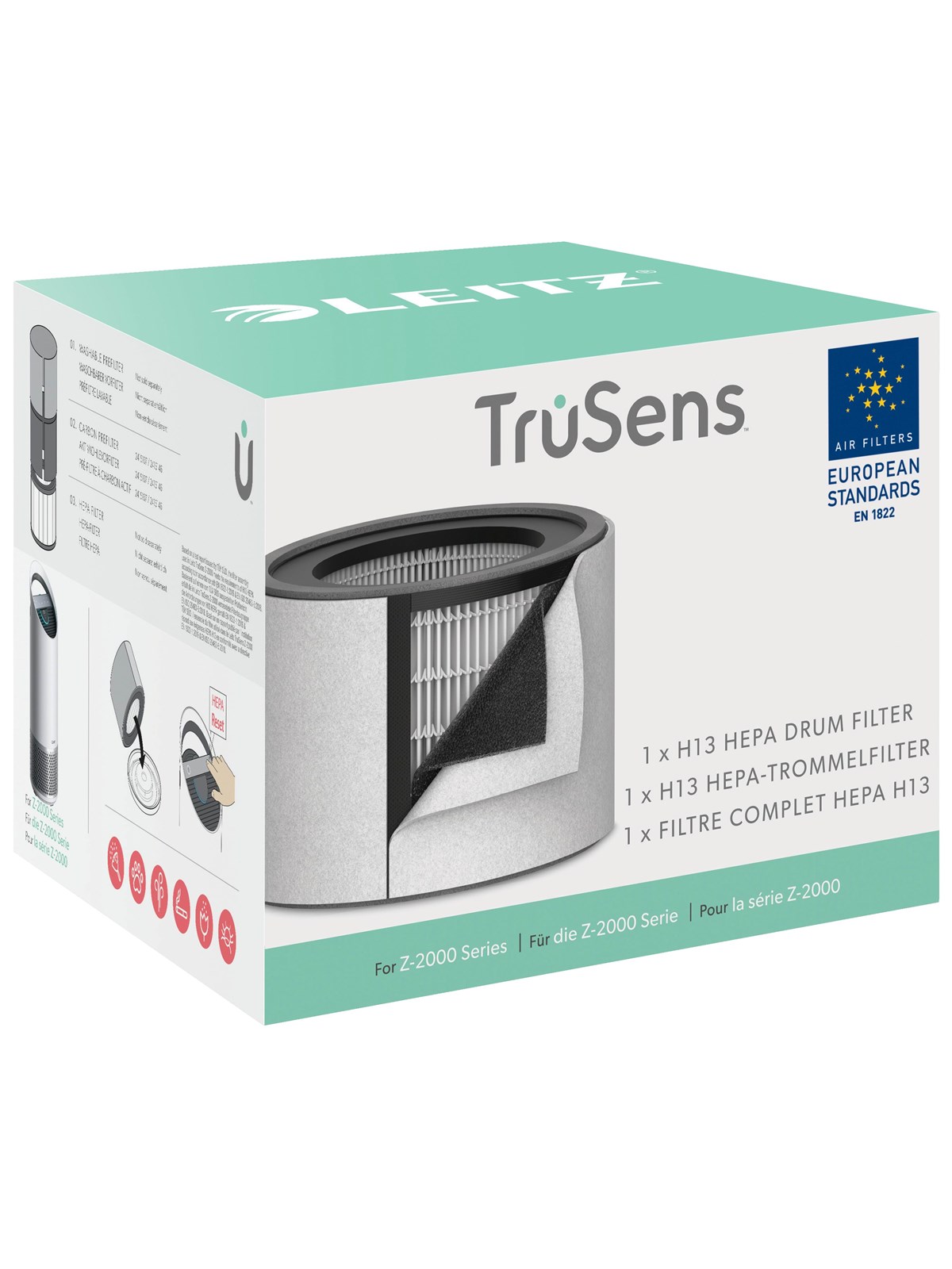Leitz Erstatnings 3-i-1 H13 HEPA-filter til TruSens Z-2000 medium luftrenser