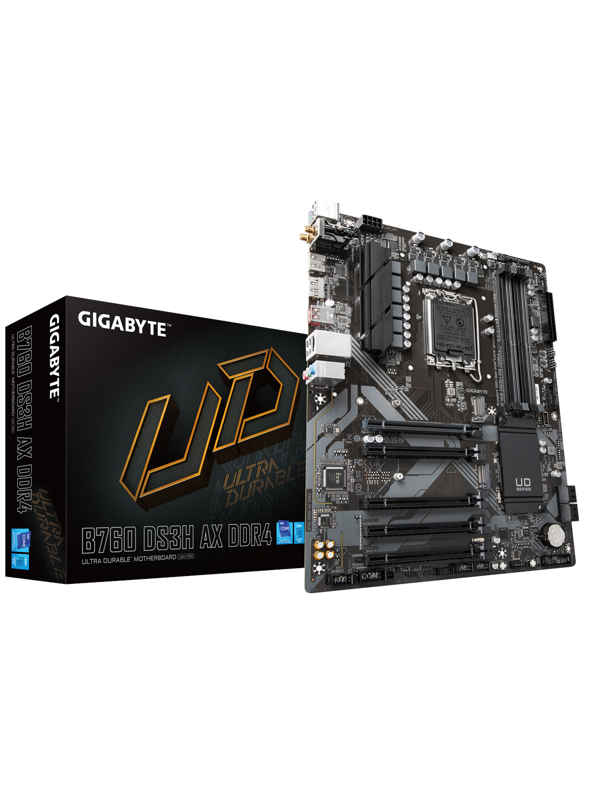 GIGABYTE B760 DS3H AX DDR4 Bundkort - Intel B760 - Intel LGA1700 socket - DDR4 RAM - ATX