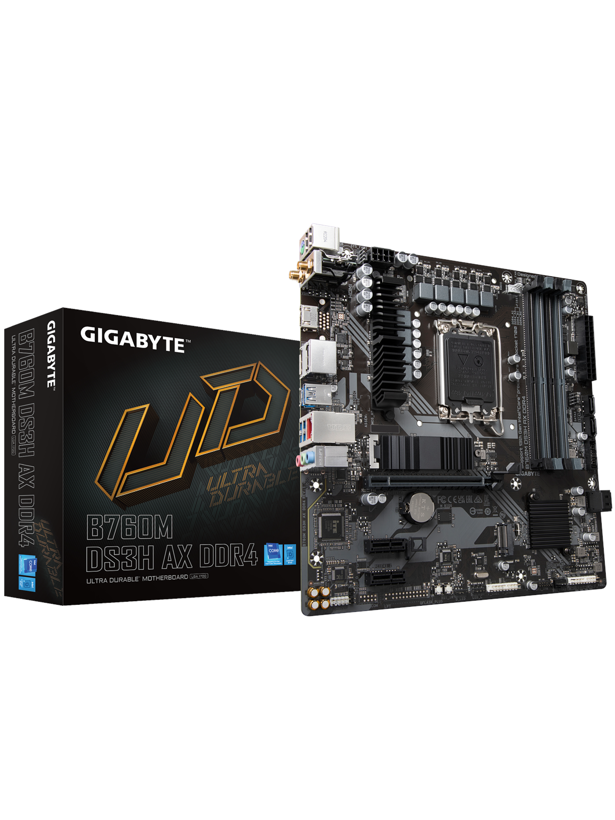 GIGABYTE B760M DS3H AX DDR4 Bundkort - Intel B760 - Intel LGA1700 socket - DDR4 RAM - Micro-ATX