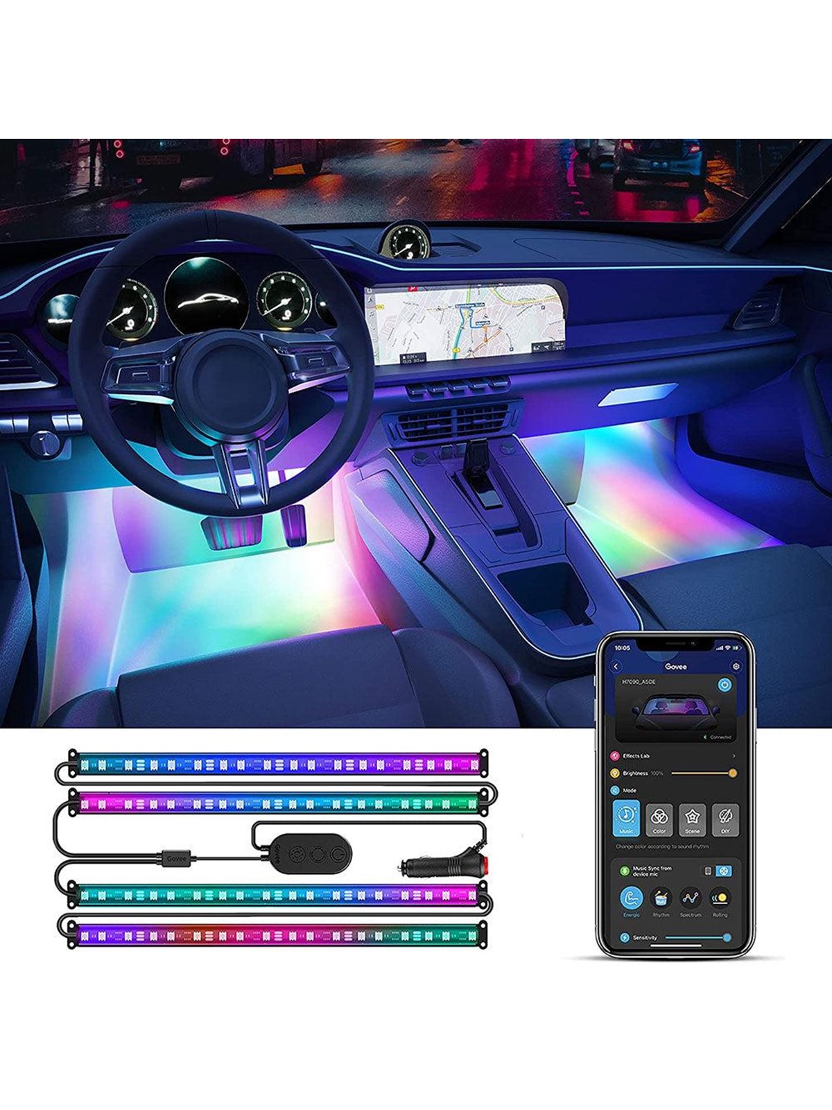 Govee RGBIC Interior Car Lights, Smart Home