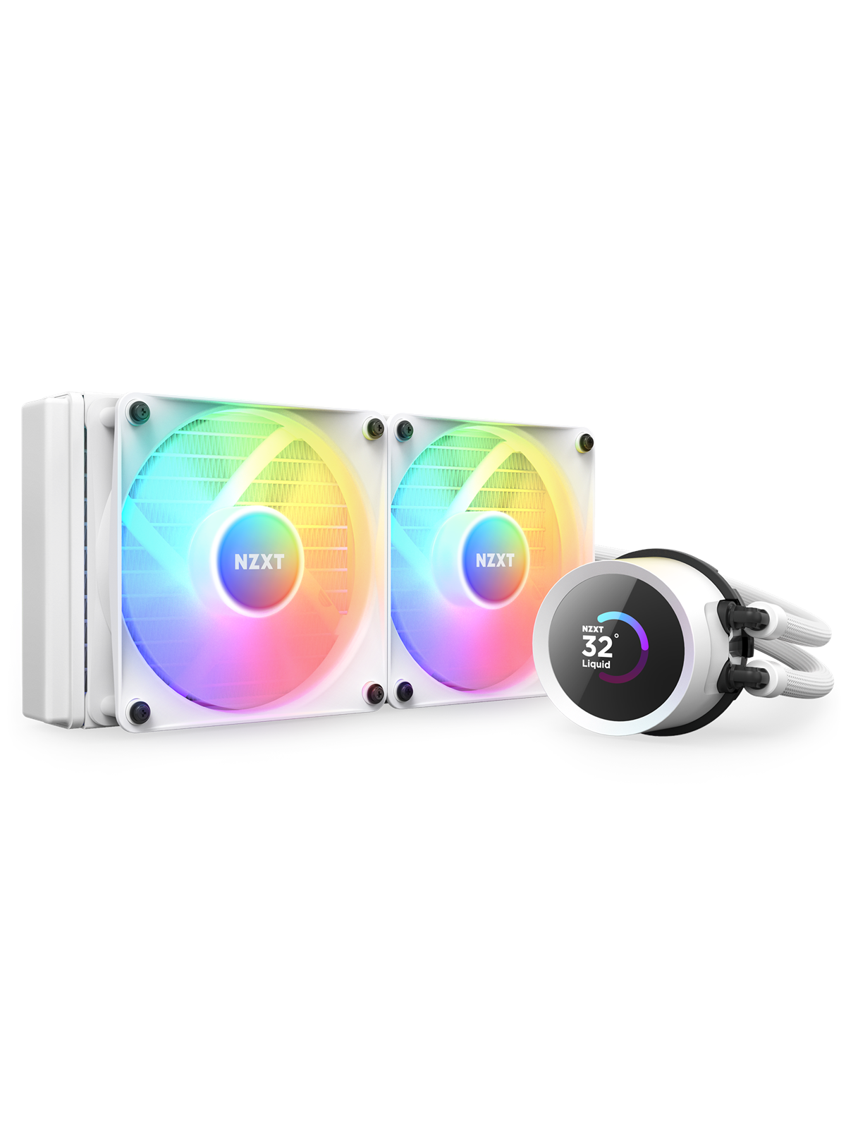 NZXT Kraken 240 White RGB - CPU Vandkøling - Max 31 dBA, Cpu Køler