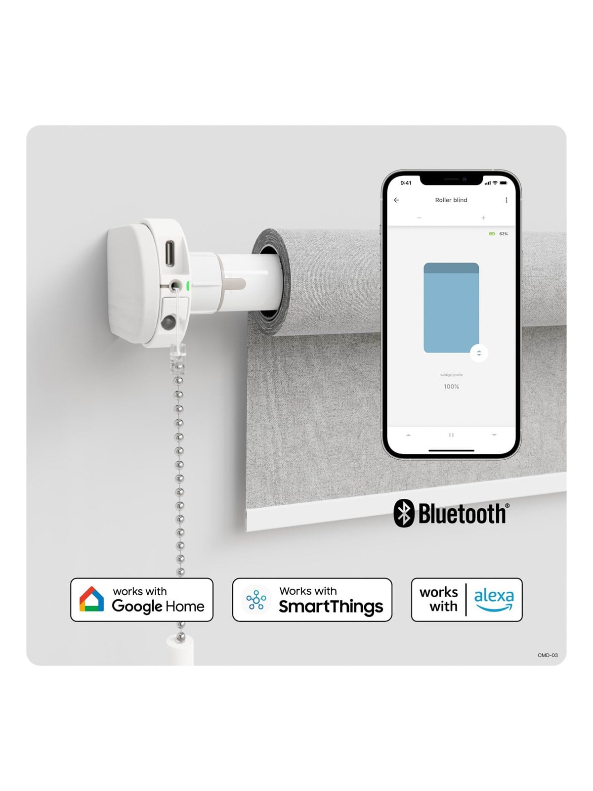 MotionBlinds Retrofit Motor for Roller Blinds with Bluetooth, Smart Home