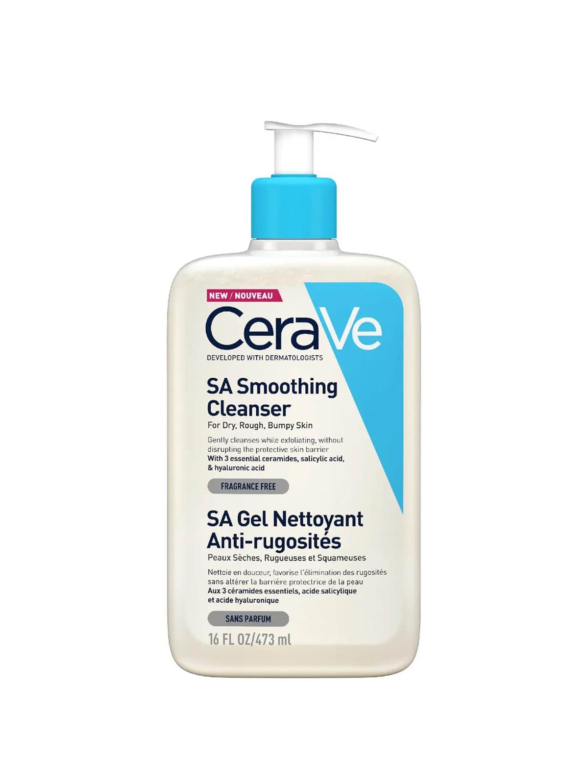 CeraVe SA Smoothing Cleanser 473ml - Dry Rough Bumpy Skin, Ansigtspleje
