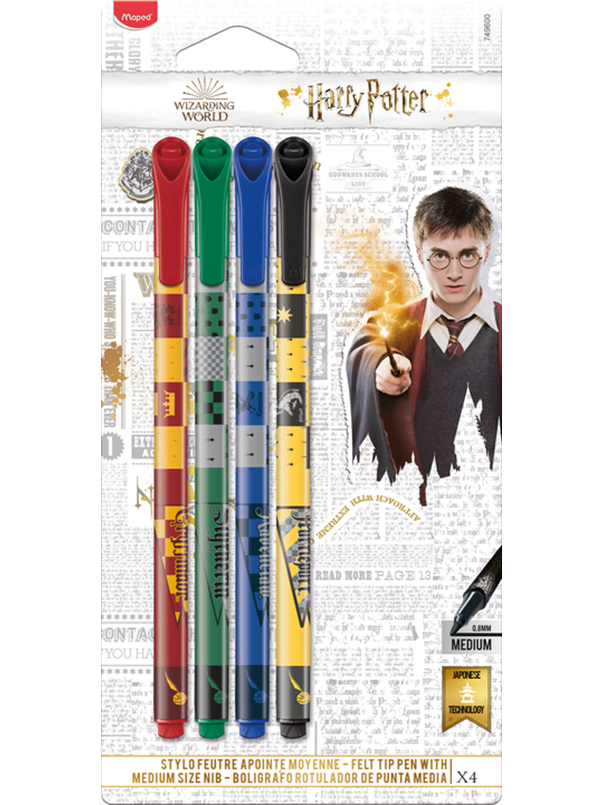 Harry Potter Medium tusser, sæt med 4 farver, Tegneværktøj