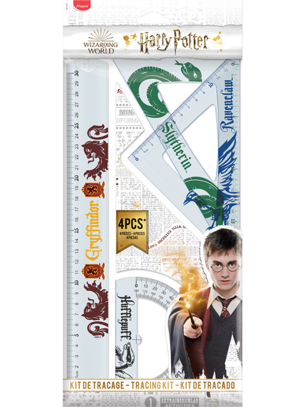 Harry Potter Linealsæt, sæt m. 4 dele., Tegneværktøj