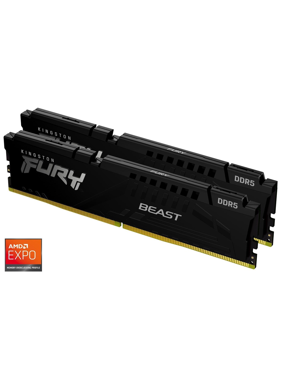 Kingston FURY Beast DDR5-5600 - 16GB - CL36 - Dual Channel (2 pcs) - AMD EXPO & Intel XMP - Sort