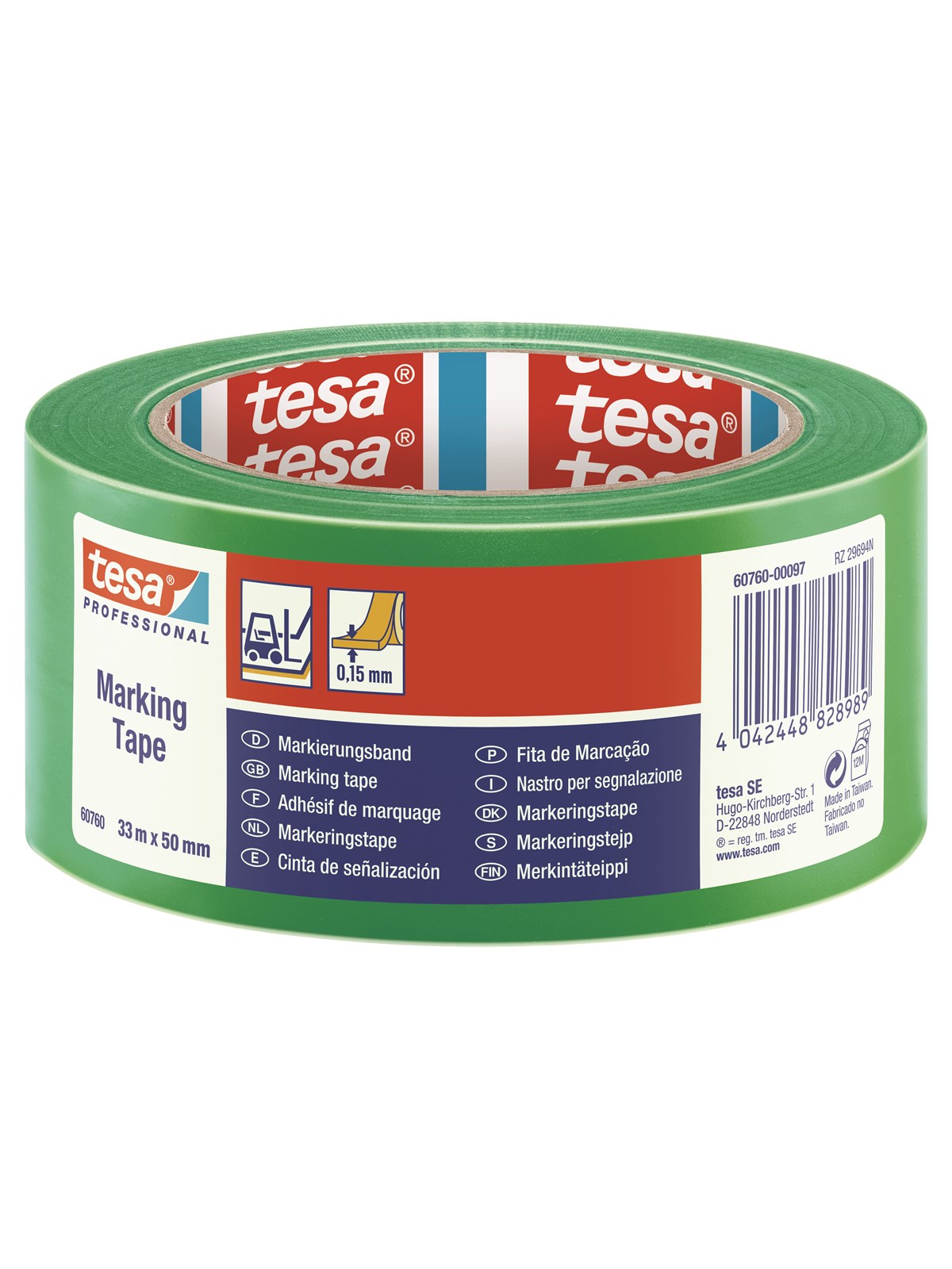tesa Floor Marking Tape 33m x 50m Green, Tape