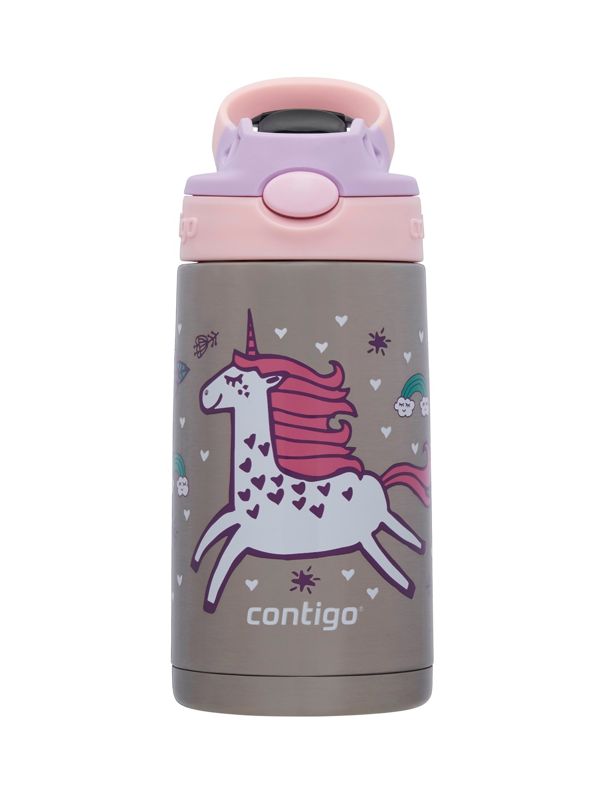 Contigo Easy clean steel Strawberry unicorn 380ml, Køkkentilbehør