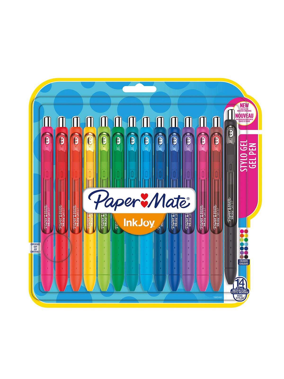 Paper Mate InkJoy Gel Pens | Medium spids (0,7 mm) | Forskellige farver | 14 styk