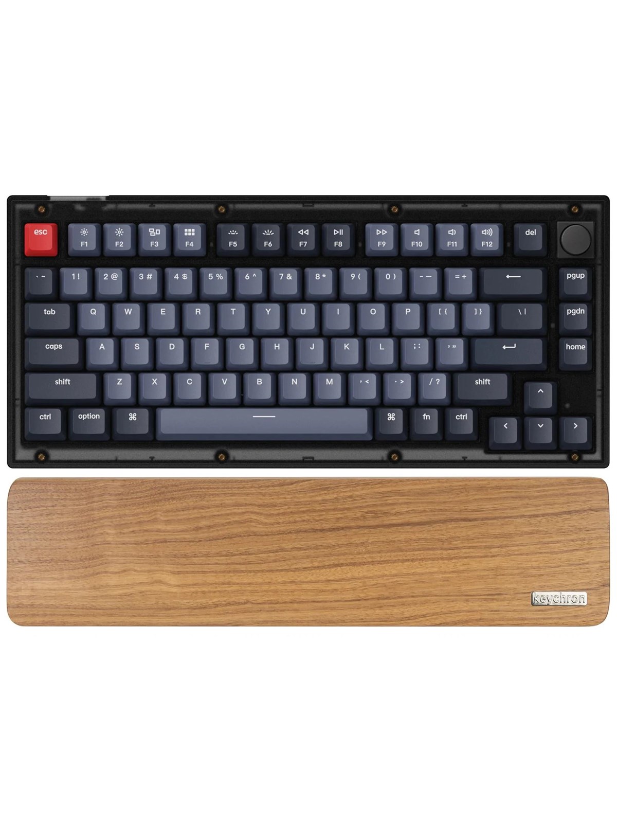 Keychron Walnut Wood Palmrest for V1 / Q9 - Håndledsstøtte - Brun, Tastatur